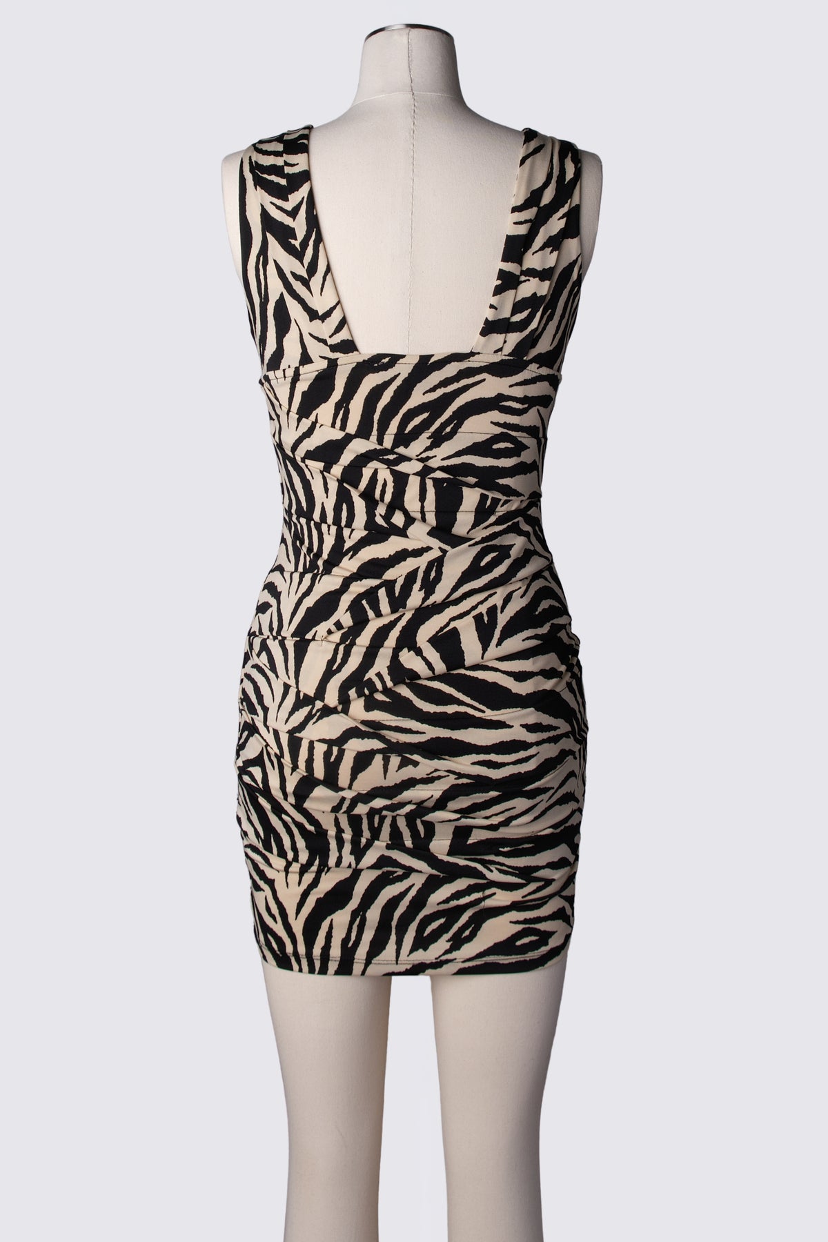 2000s Zebra Print Bandage Dress