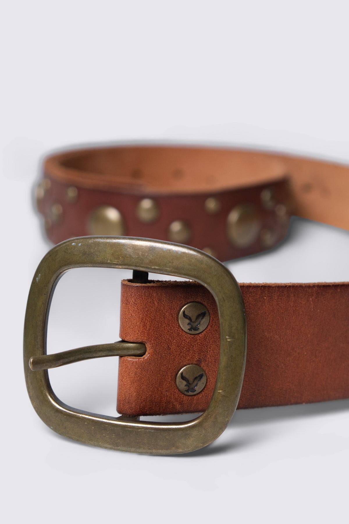 Y2K American Eagle Studded Leather Belt