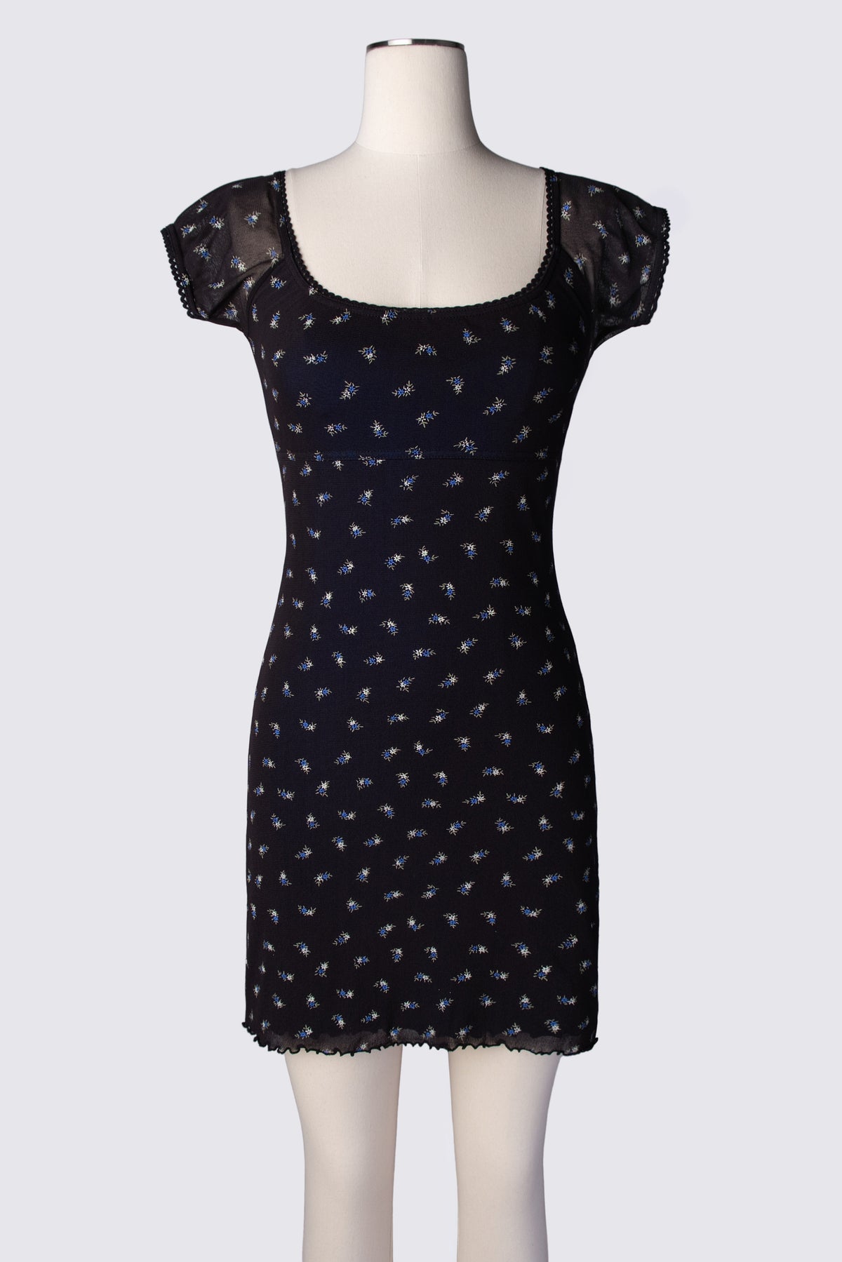 90s Currants Layered Mesh Mini Dress