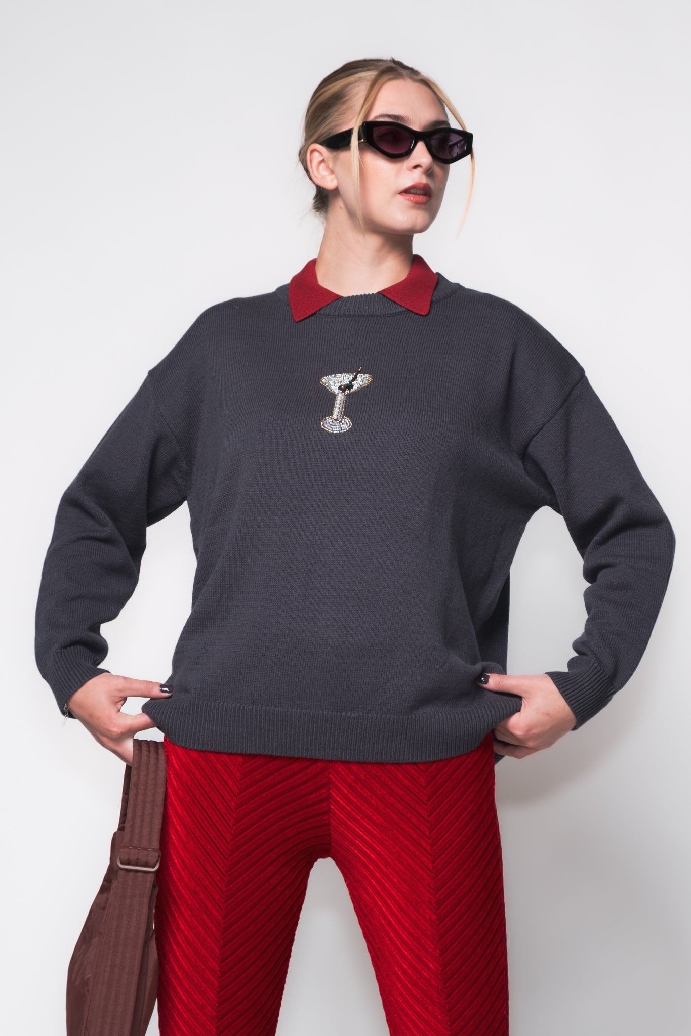 Dirty Martini Beaded Crewneck Sweater