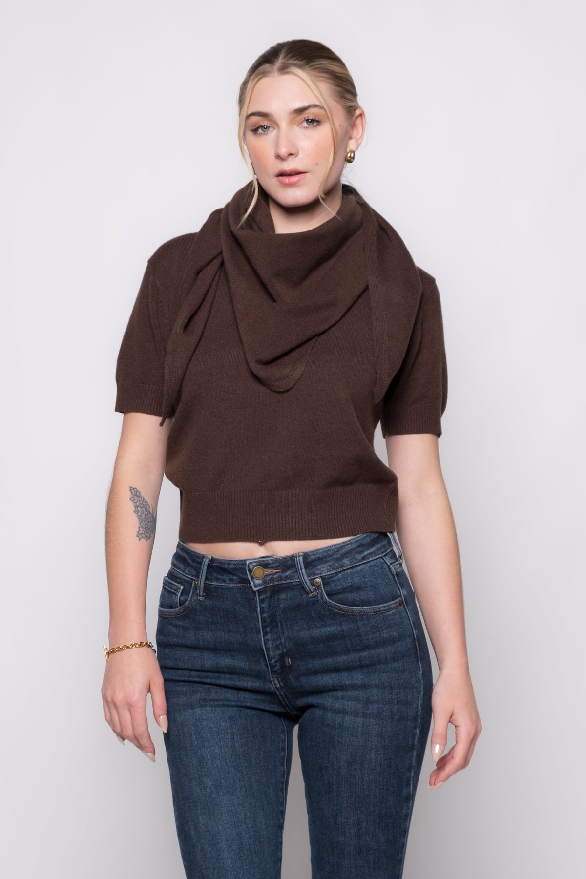 Steve Madden Hermia Short Sleeve Sweater