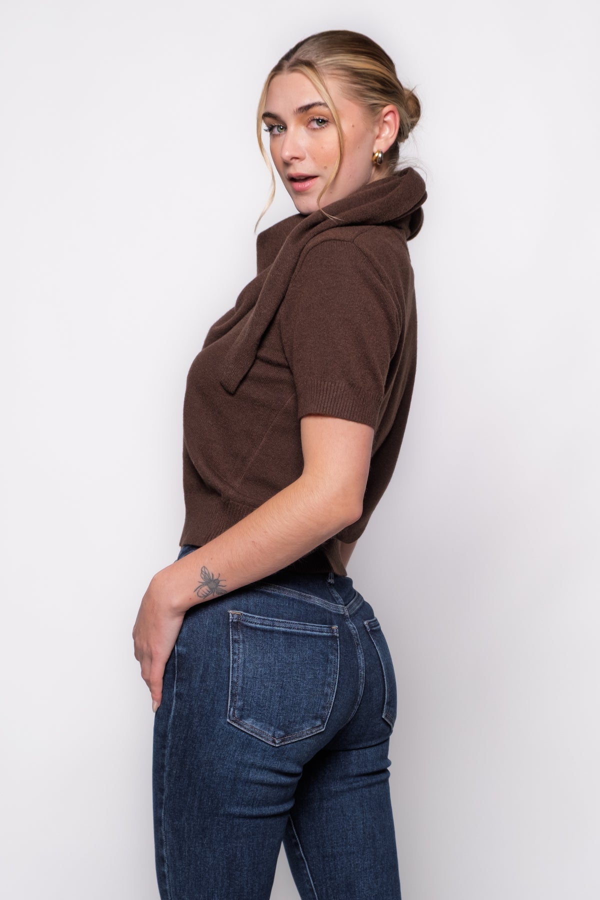 Steve Madden Hermia Short Sleeve Sweater