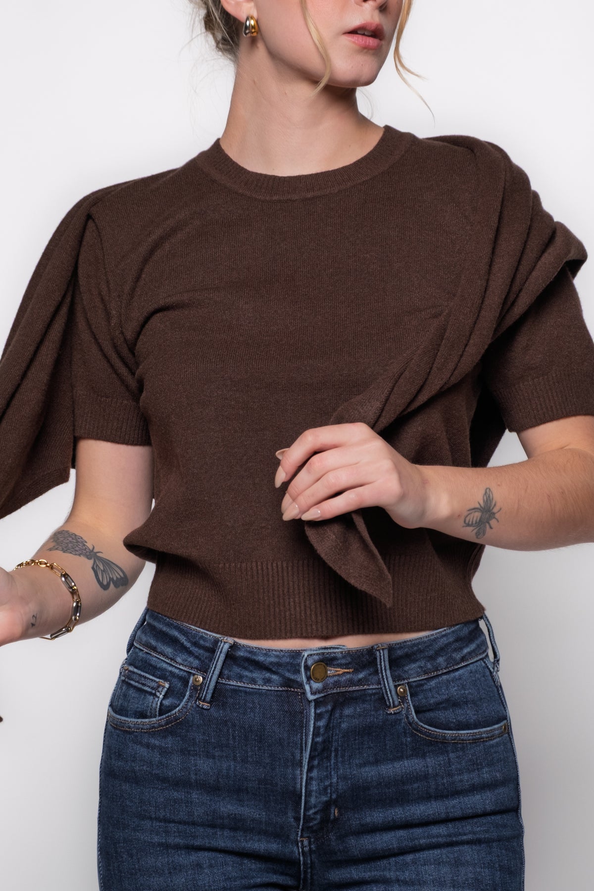 Steve Madden Hermia Short Sleeve Sweater