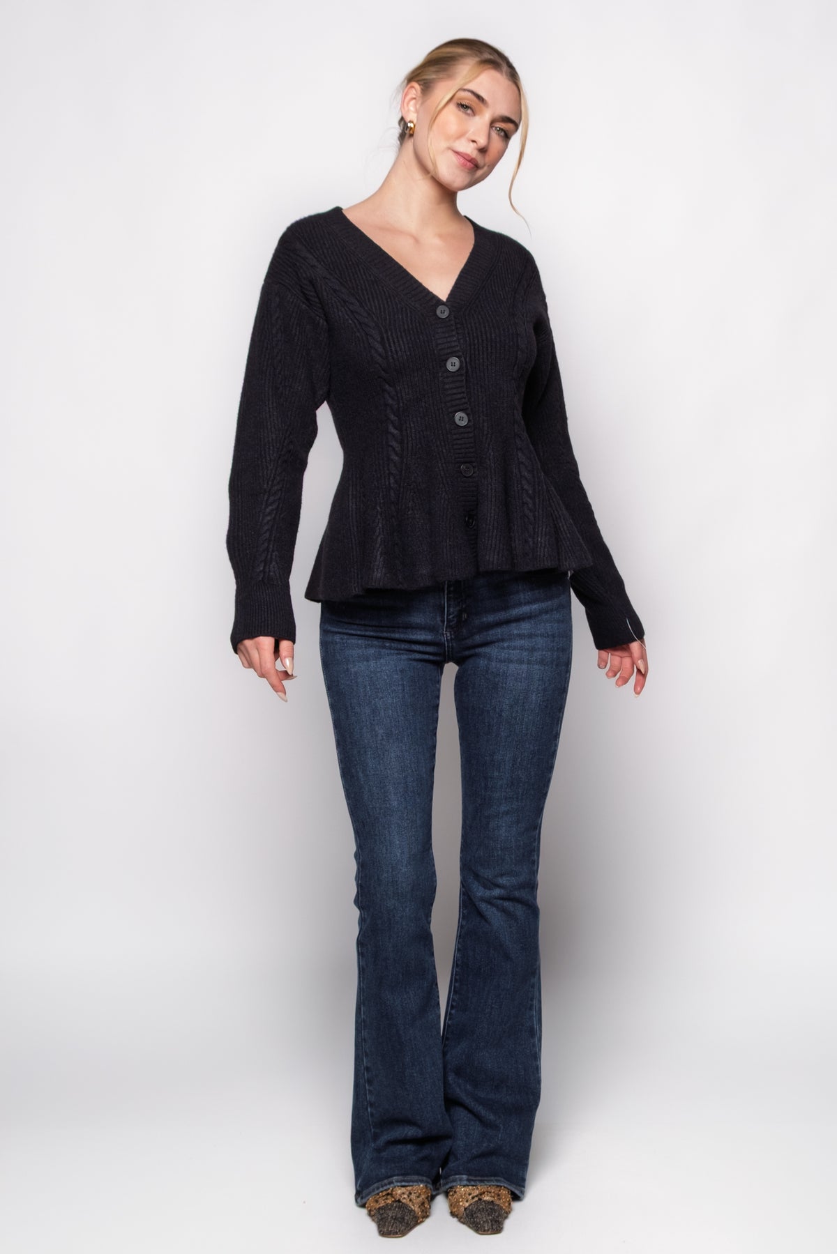 Steve Madden Courtney Peplum Cardigan