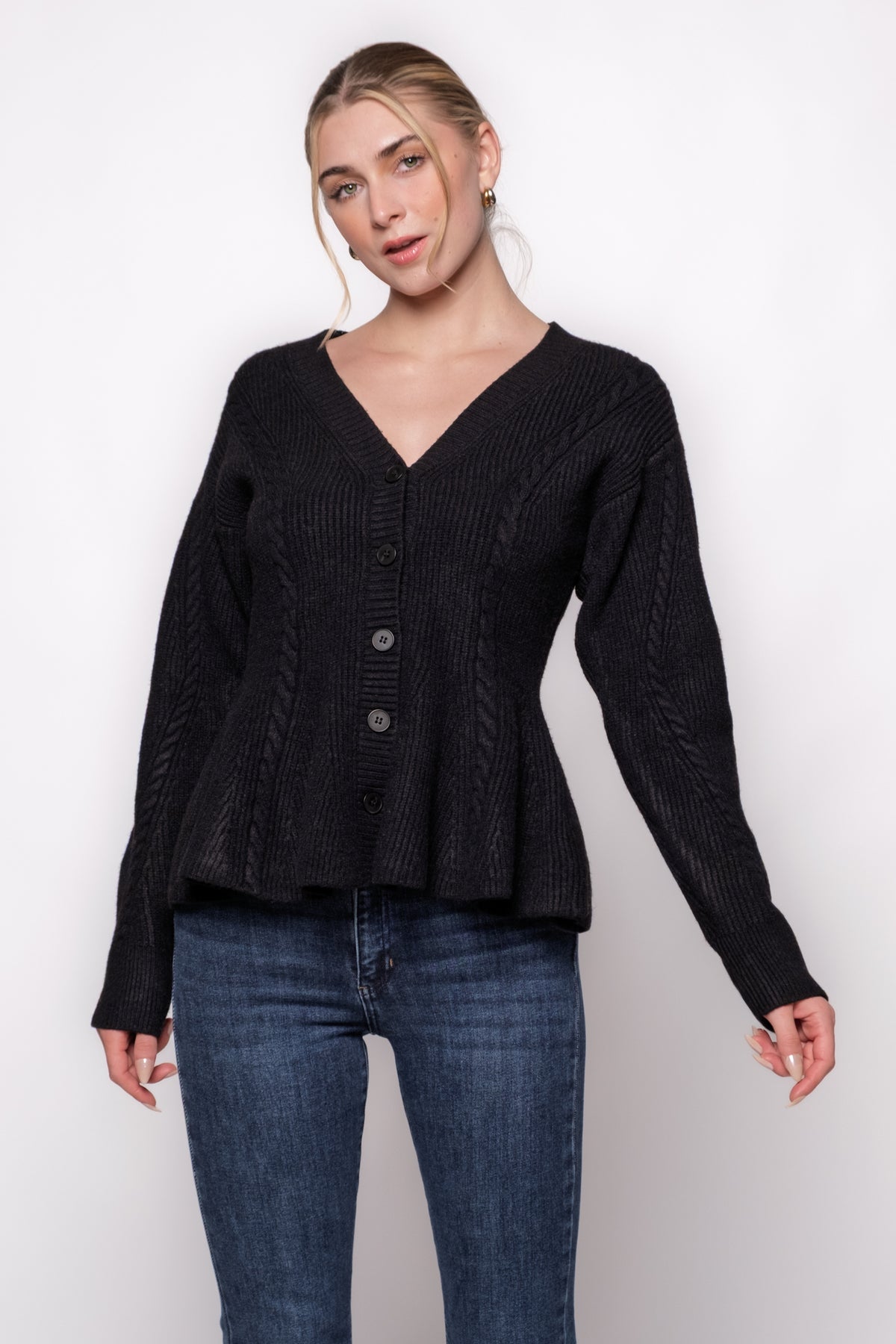 Steve Madden Courtney Peplum Cardigan