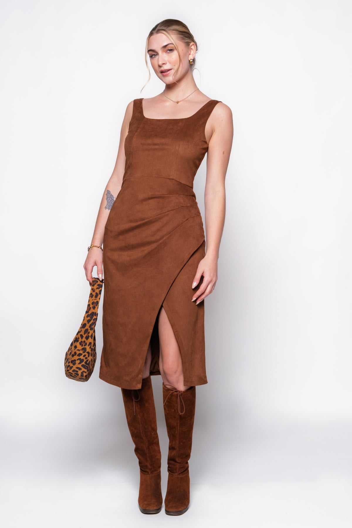 Steve Madden Milo Micro Suede Midi Dress