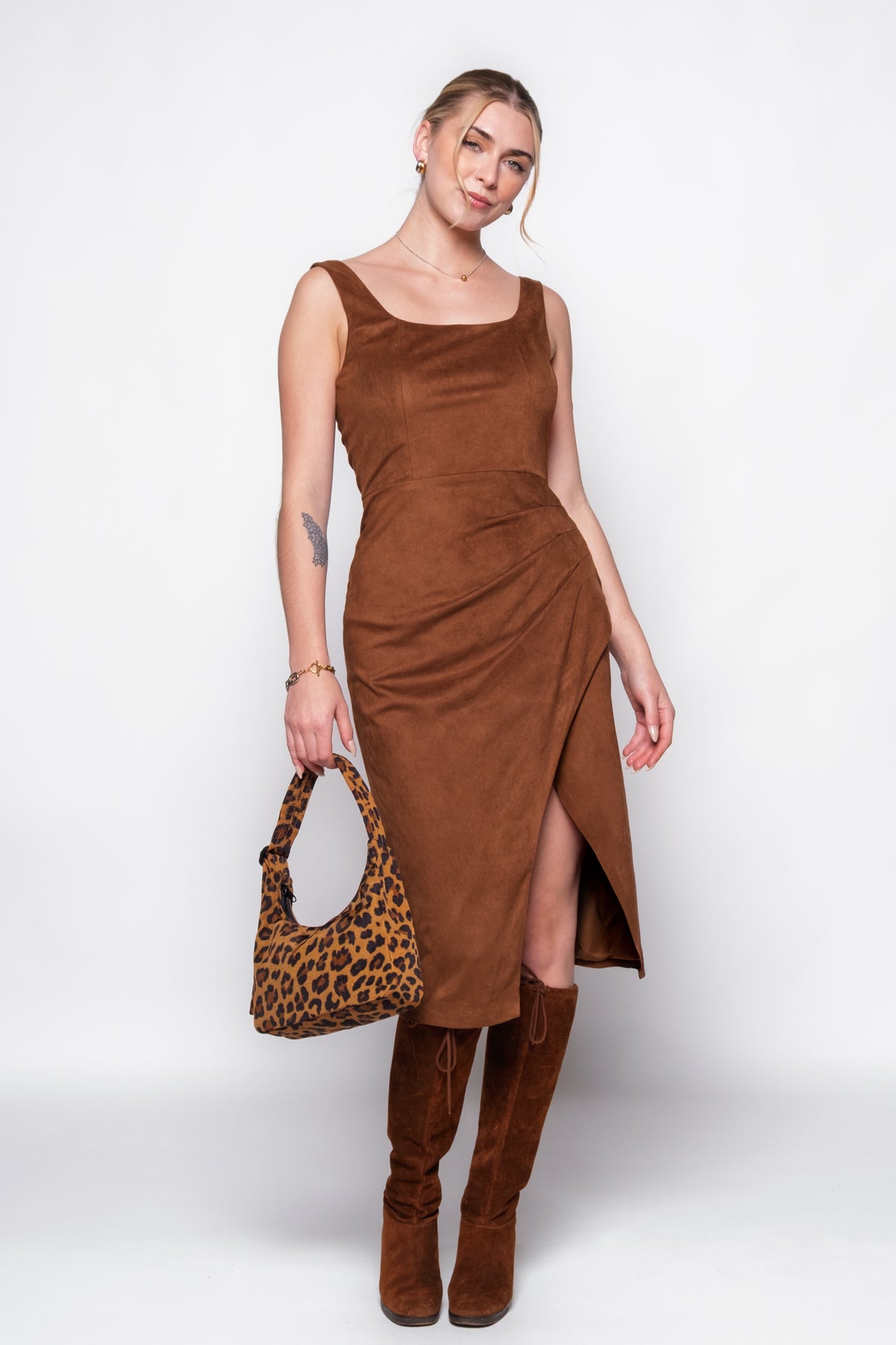 Steve Madden Milo Micro Suede Midi Dress