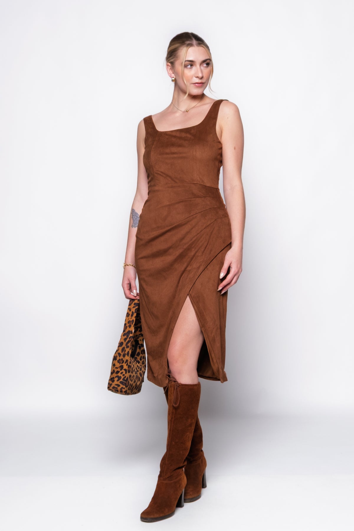 Steve Madden Milo Micro Suede Midi Dress