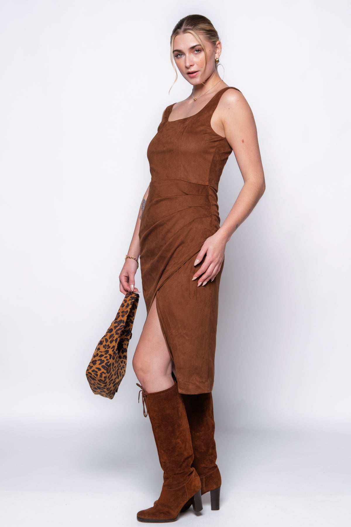 Steve Madden Milo Micro Suede Midi Dress