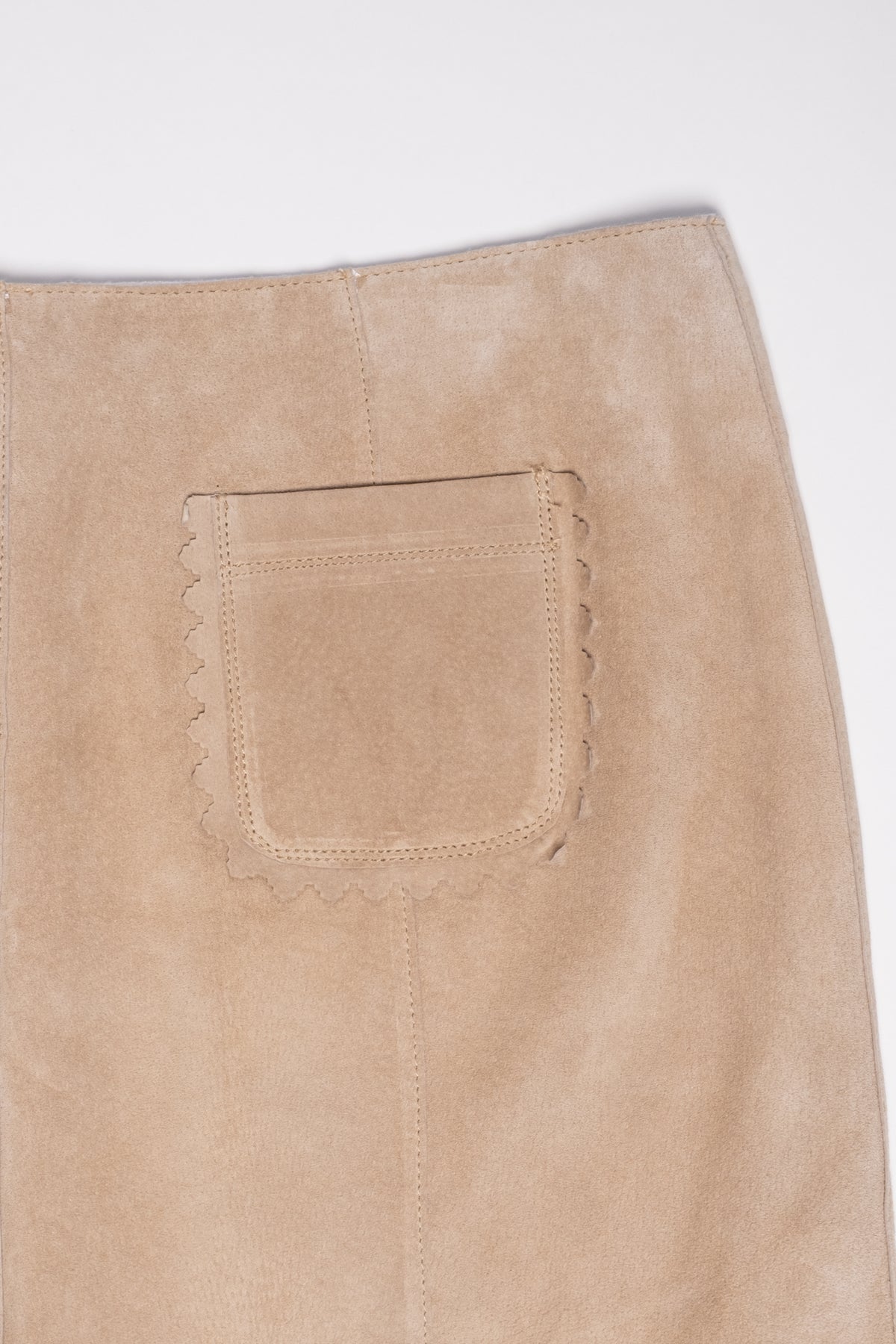 Suede Flare Hem Midi Skirt