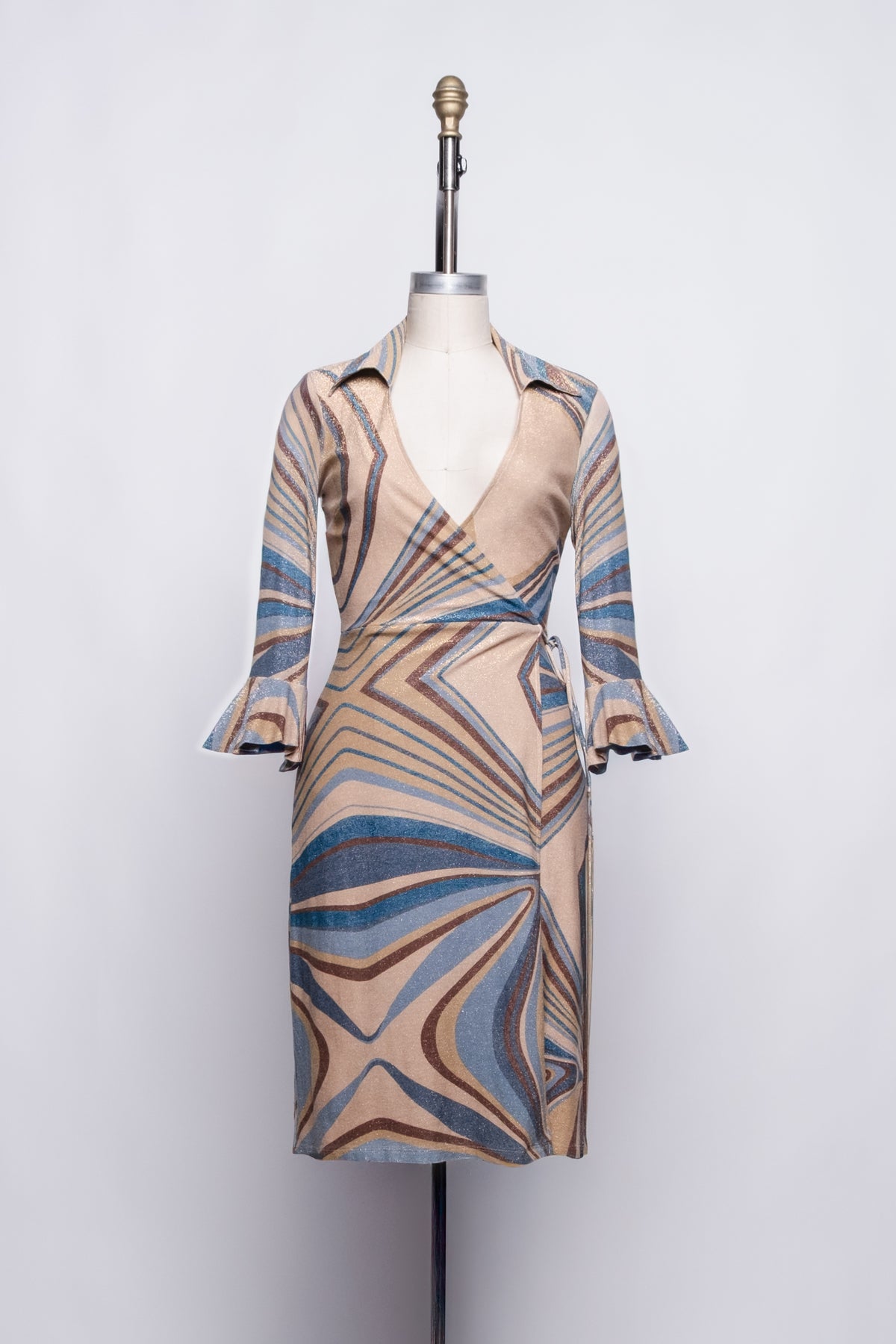 Bebe Wavy Print Wrap Dress