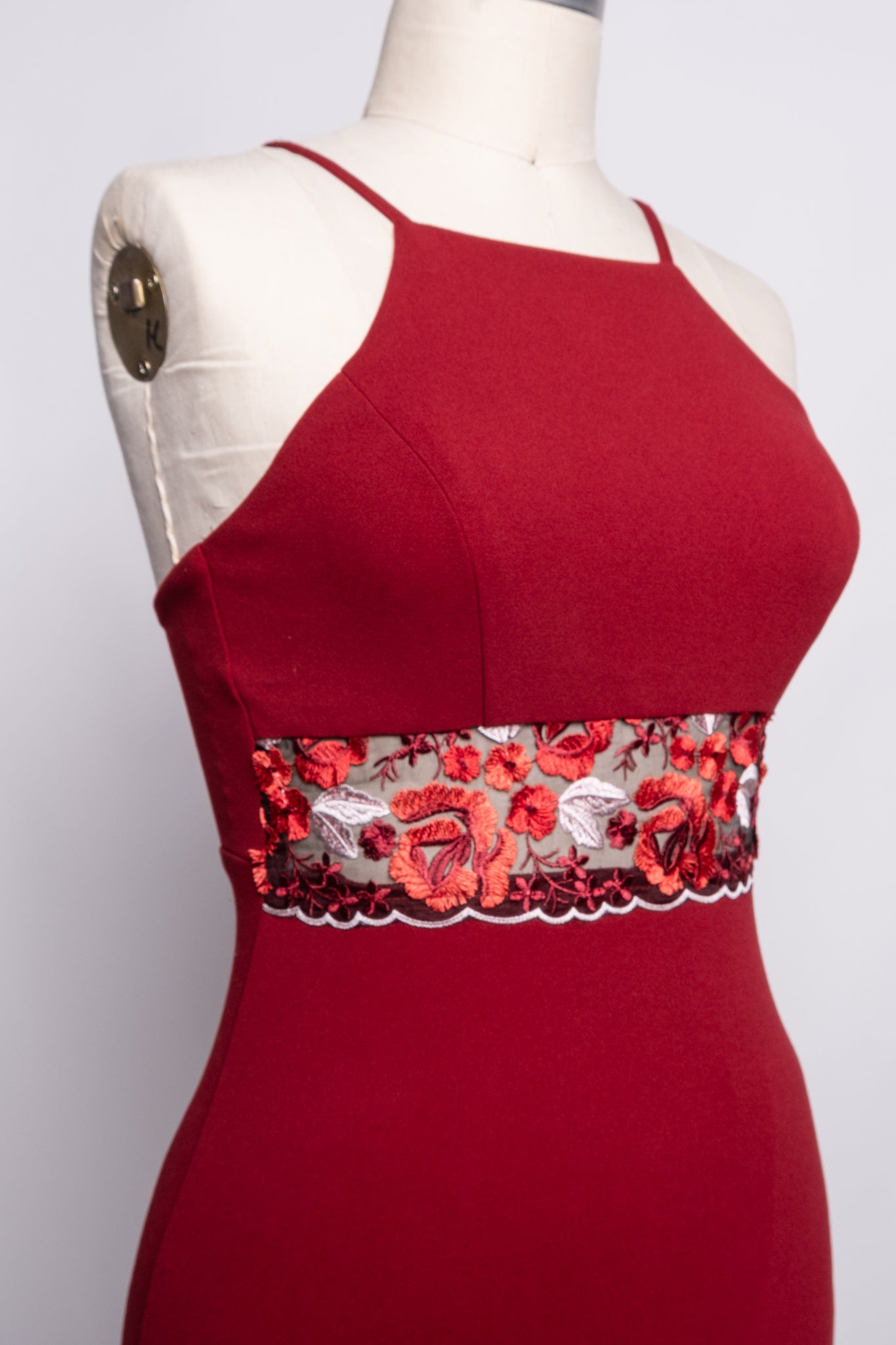 High Halter Neck Cutout Dress