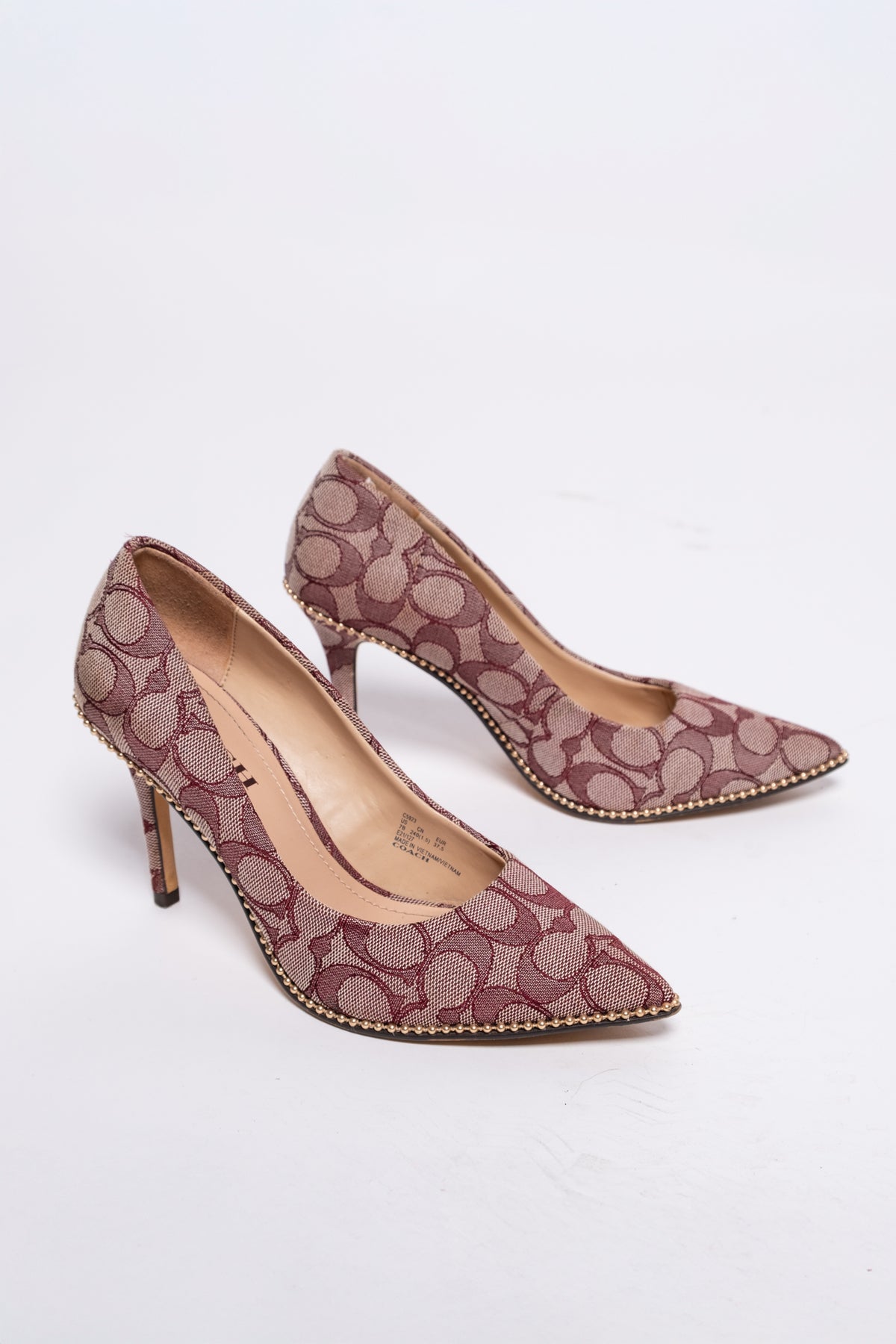 Gold Dust VIntage Coach Waverly Jacquard Pumps