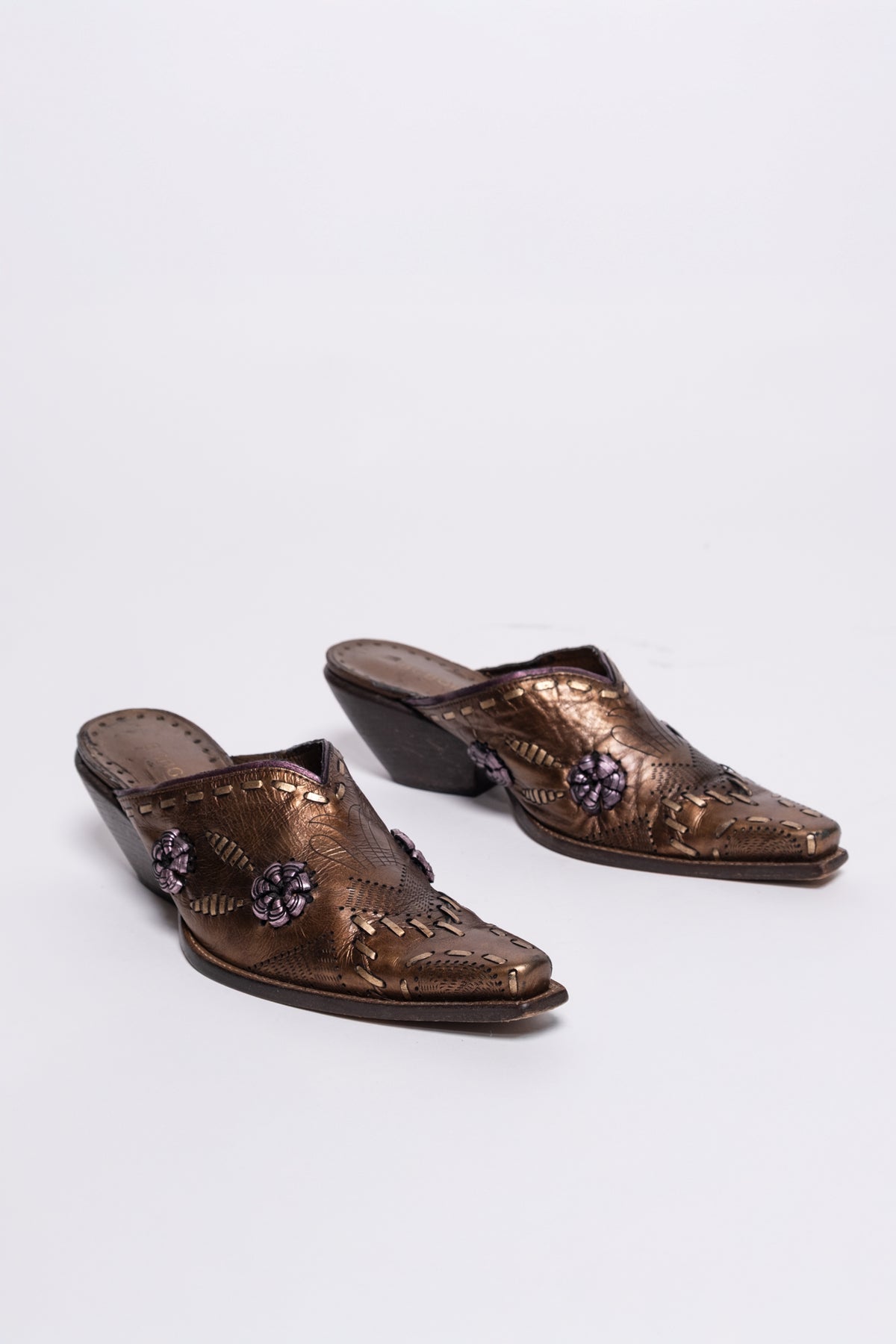 BCBG Girls Embellished Metallic Mules