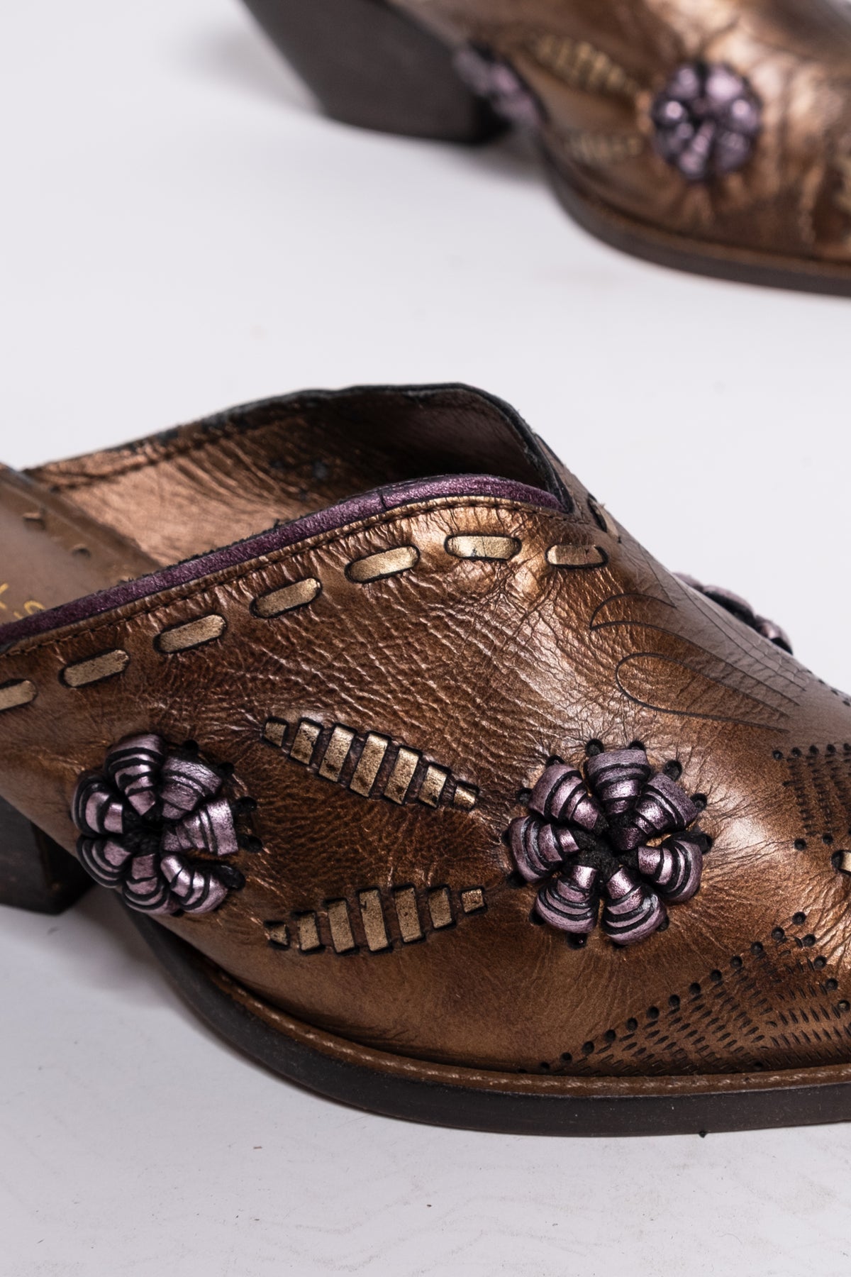 BCBG Girls Embellished Metallic Mules