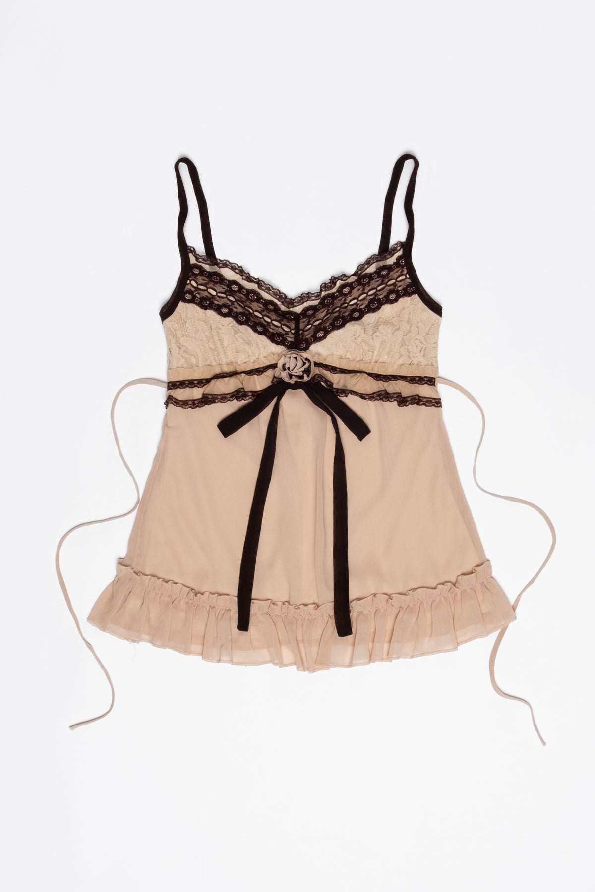 Lace Trim Babydoll Cami Top