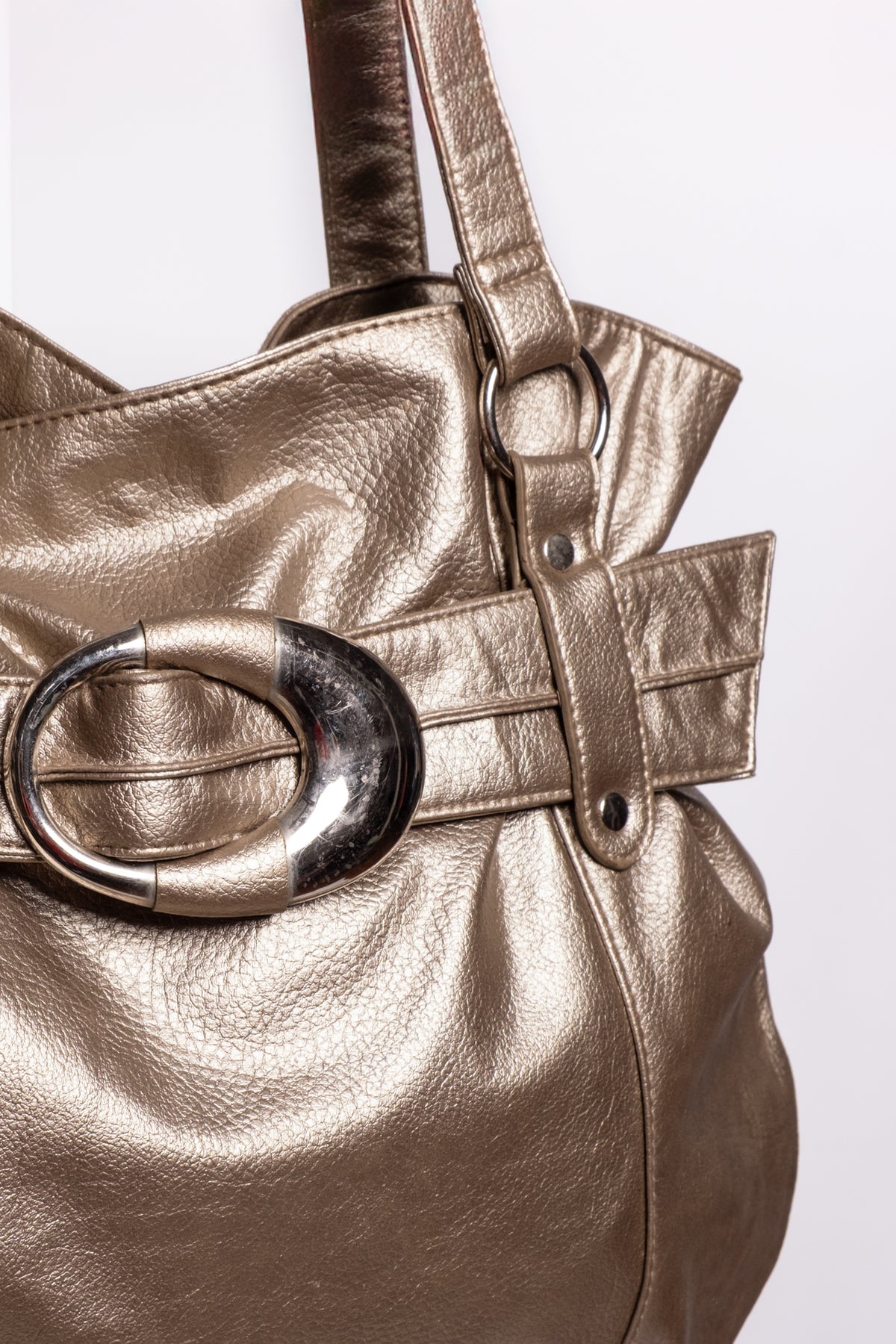 Slouchy Metallic Hobo Tote