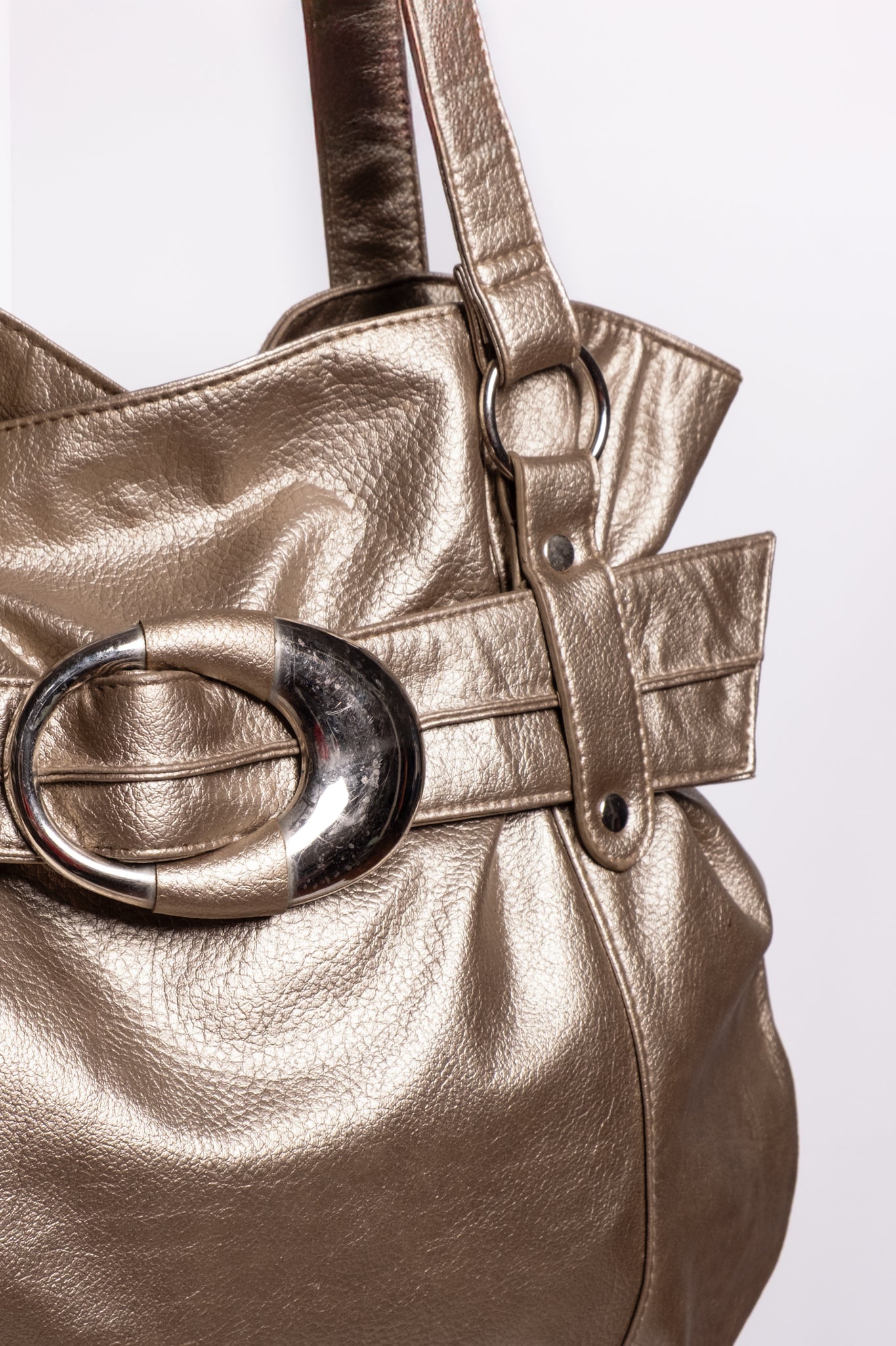 Slouchy Metallic Hobo Tote