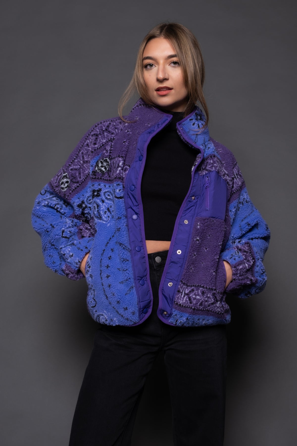 Quinn Printed Sherpa Jacket