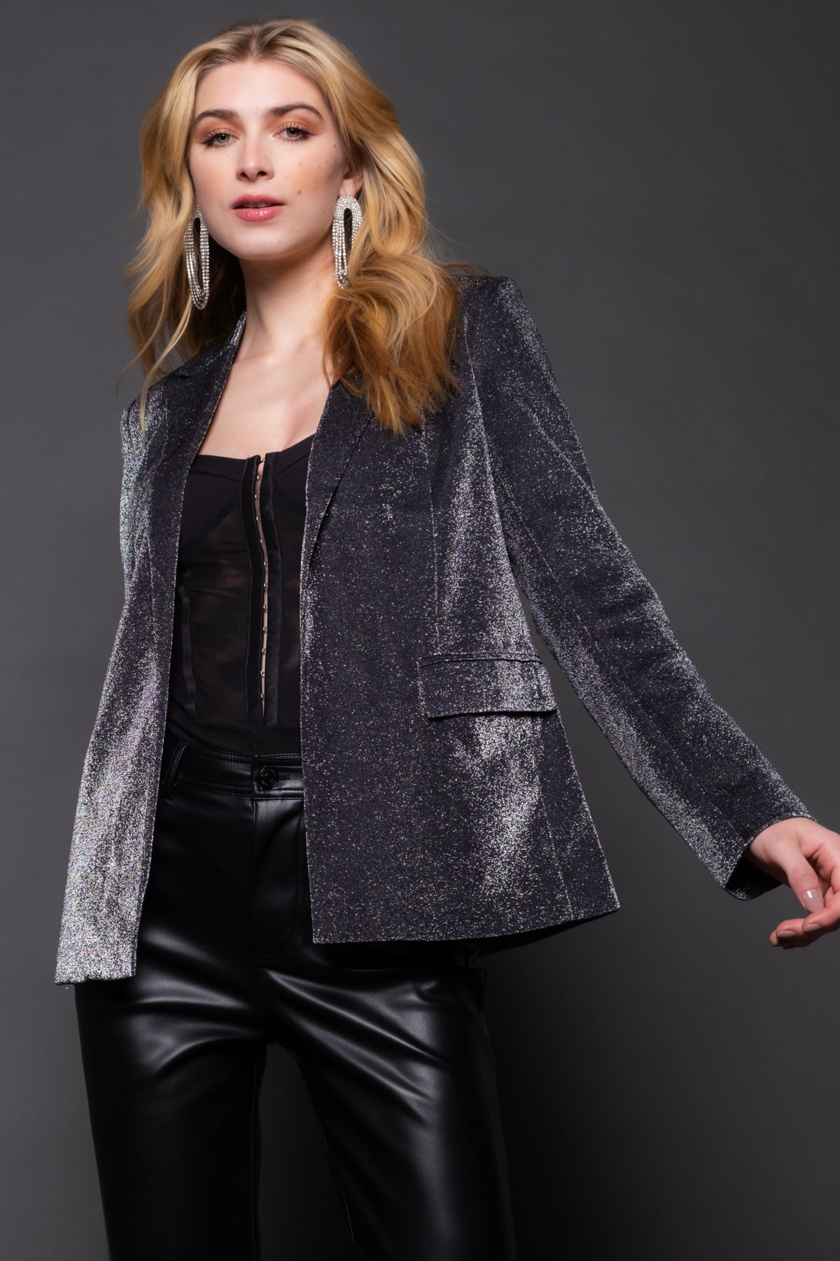 Steve Madden Payton Glitter Blazer