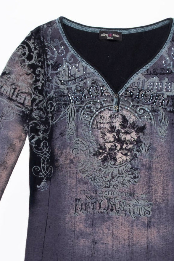 Skinnie Minnie All Over Print Henley Top