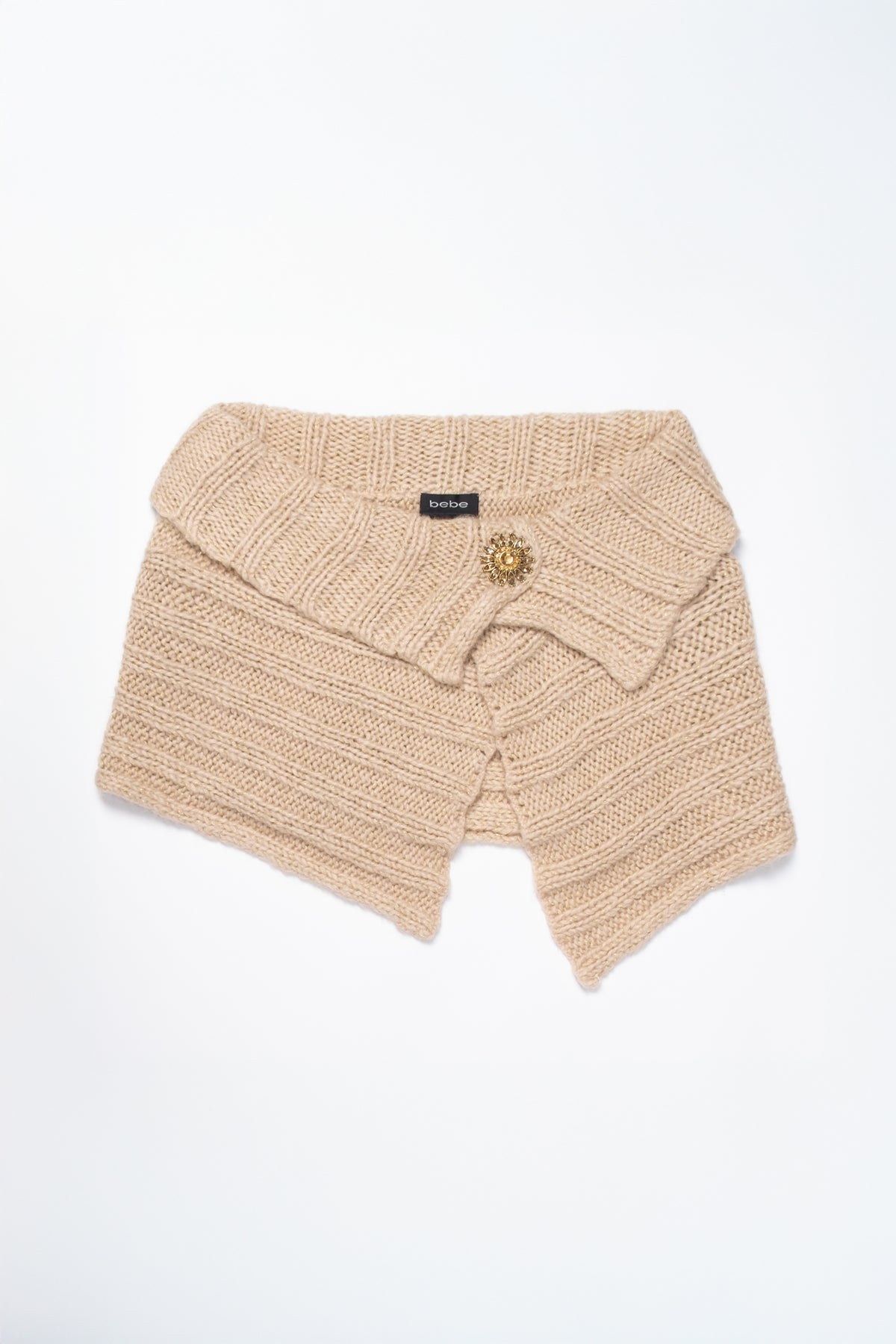 Bebe Asymmetric Knit Poncho