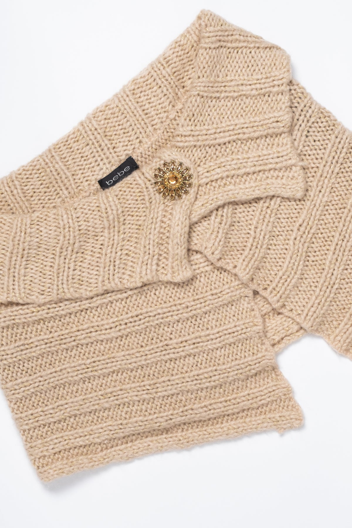 Bebe Asymmetric Knit Poncho