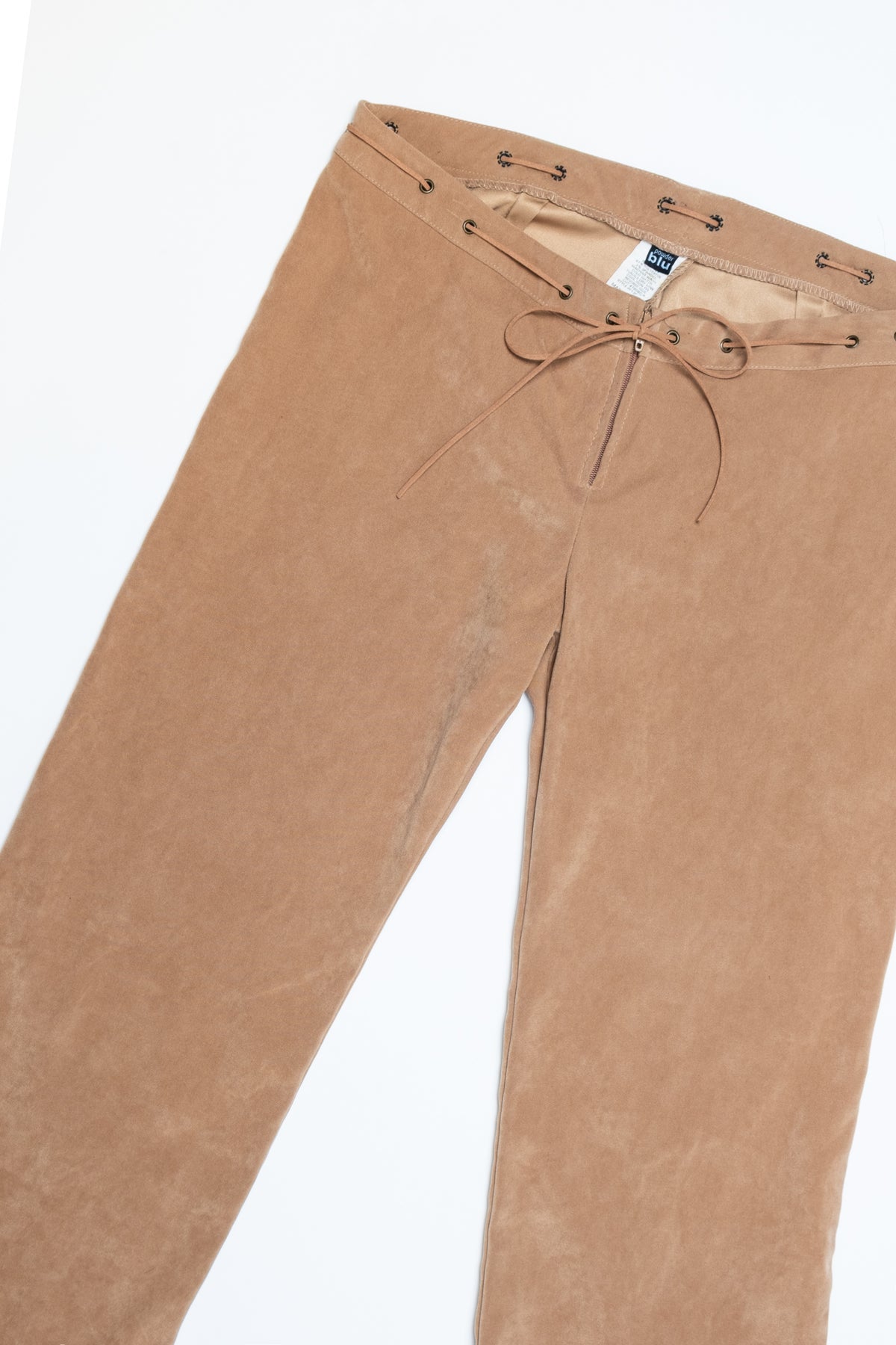 Faux Suede Lowrise Flares