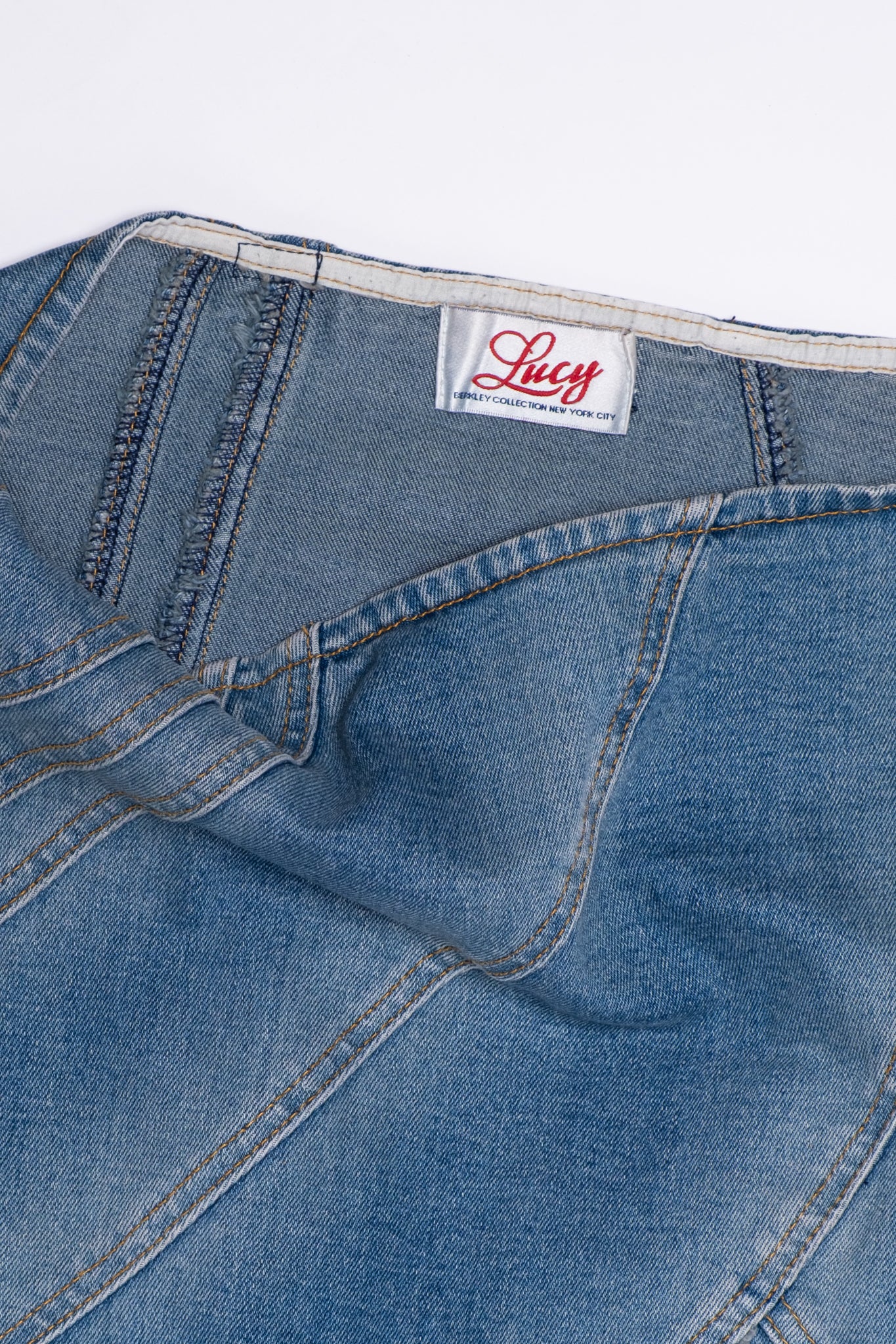 Asymmetric Denim Mermaid Midi Skirt