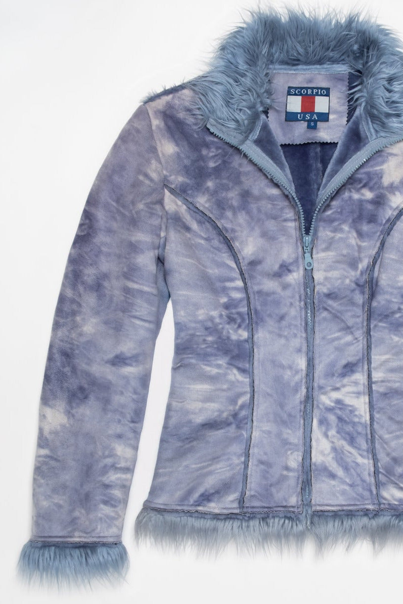 Faux Suede Fur Trim Jacket