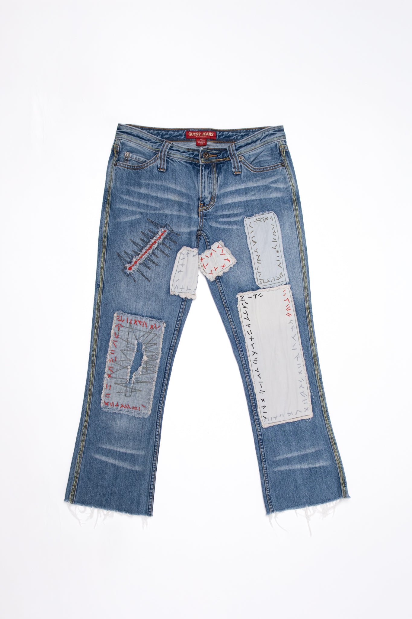 Guess Patchwork Cutoff Flares