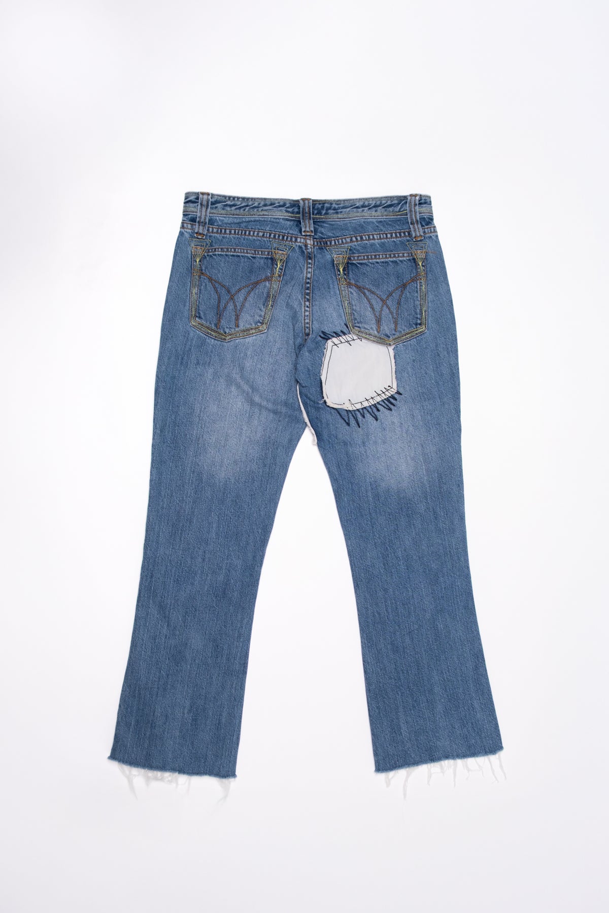 Guess Patchwork Cutoff Flares