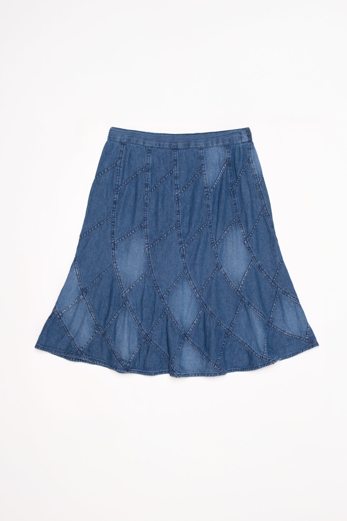 Patchwork Denim Skirt
