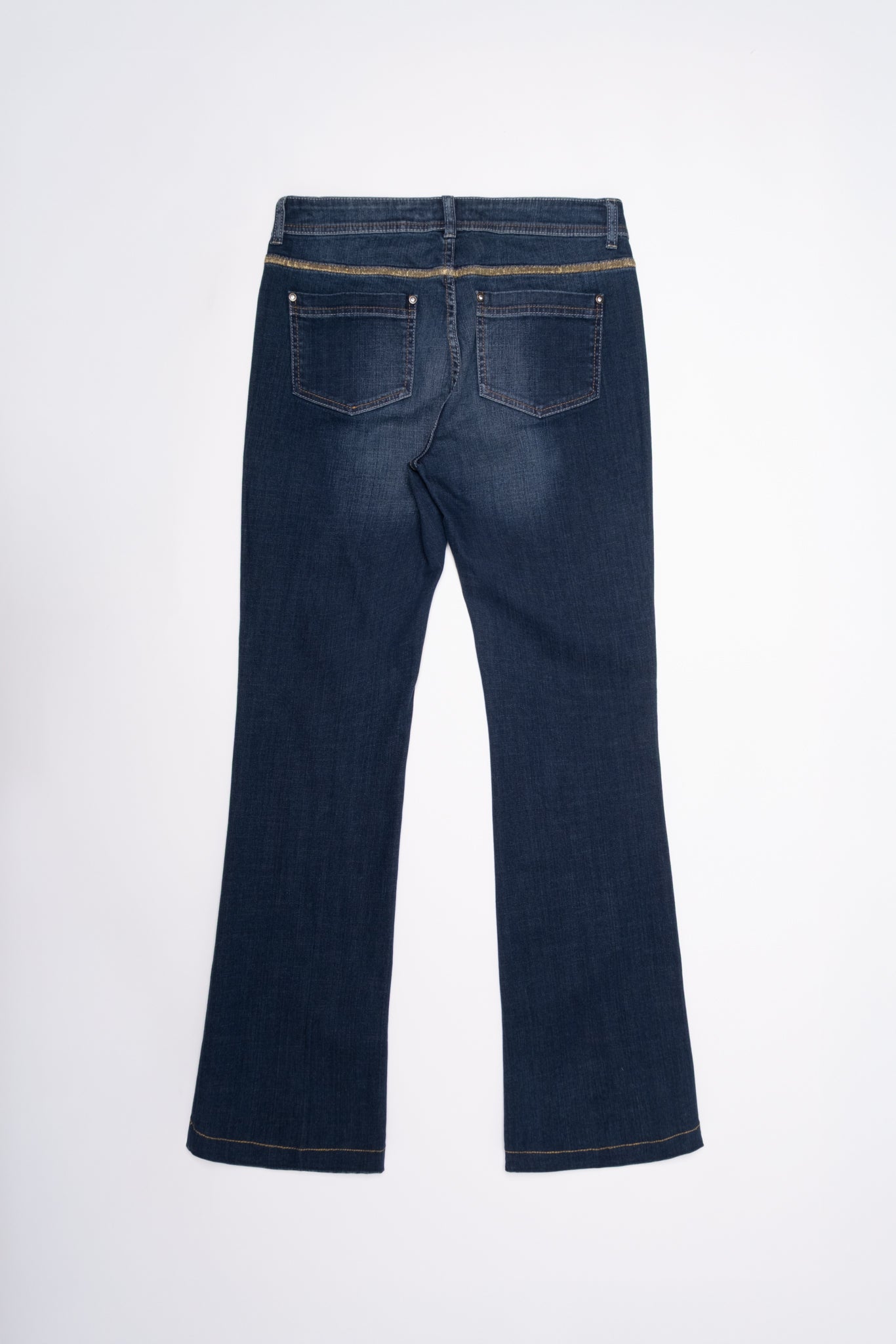 Cache Embroidered Metallic Midrise Flares