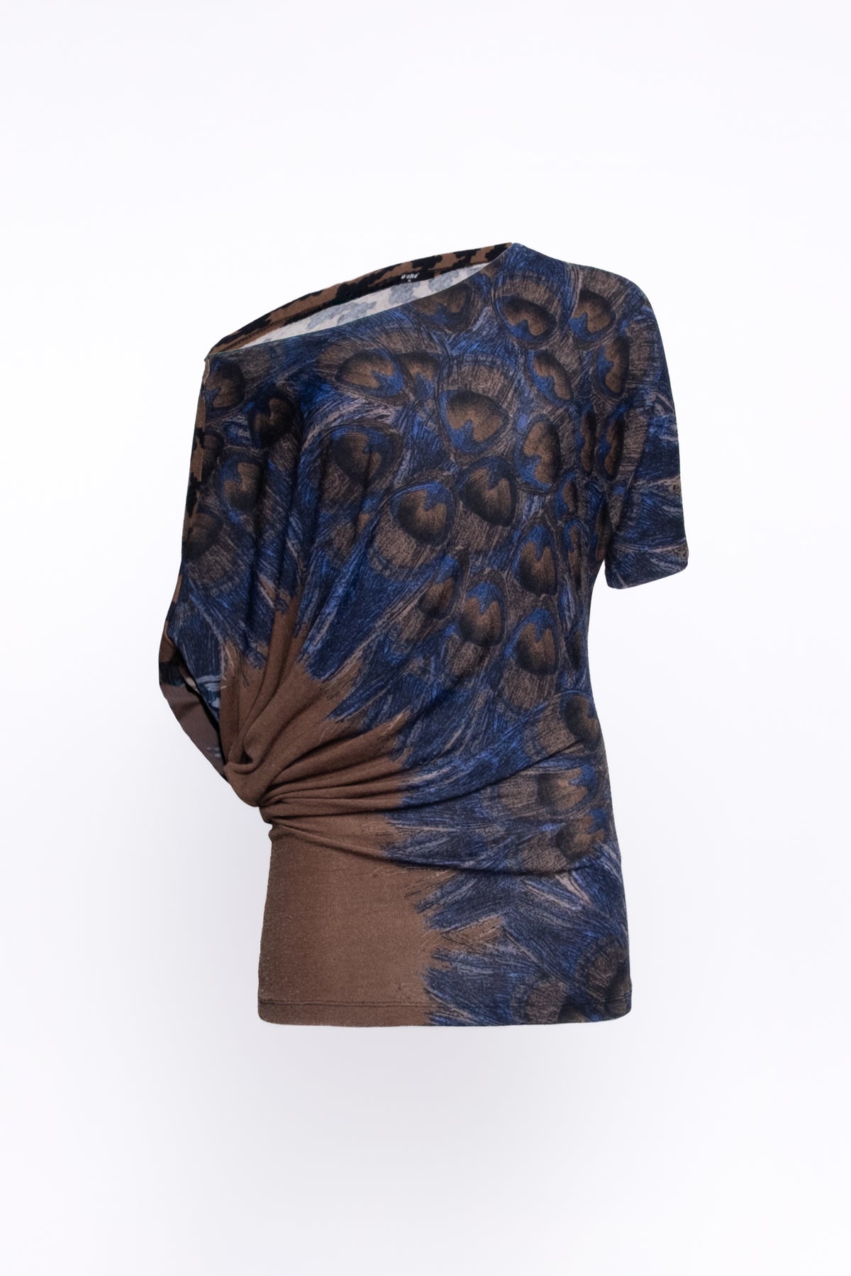 Mixed Print Slouchy Draped Mini Dress