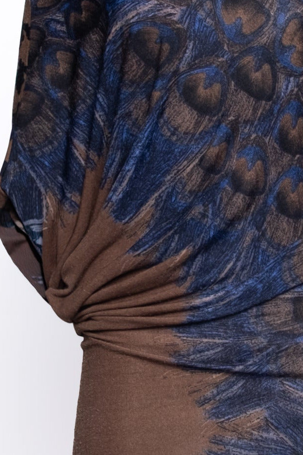 Mixed Print Slouchy Draped Mini Dress