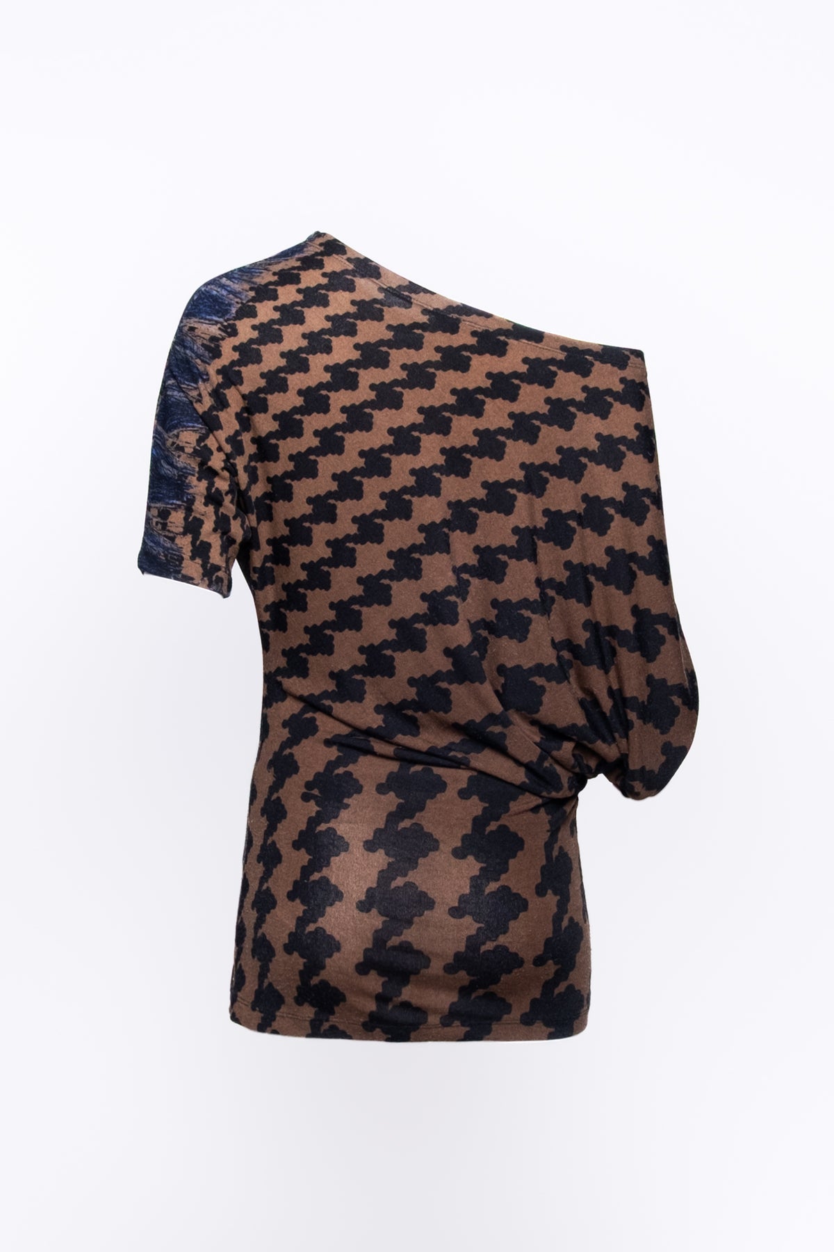 Mixed Print Slouchy Draped Mini Dress