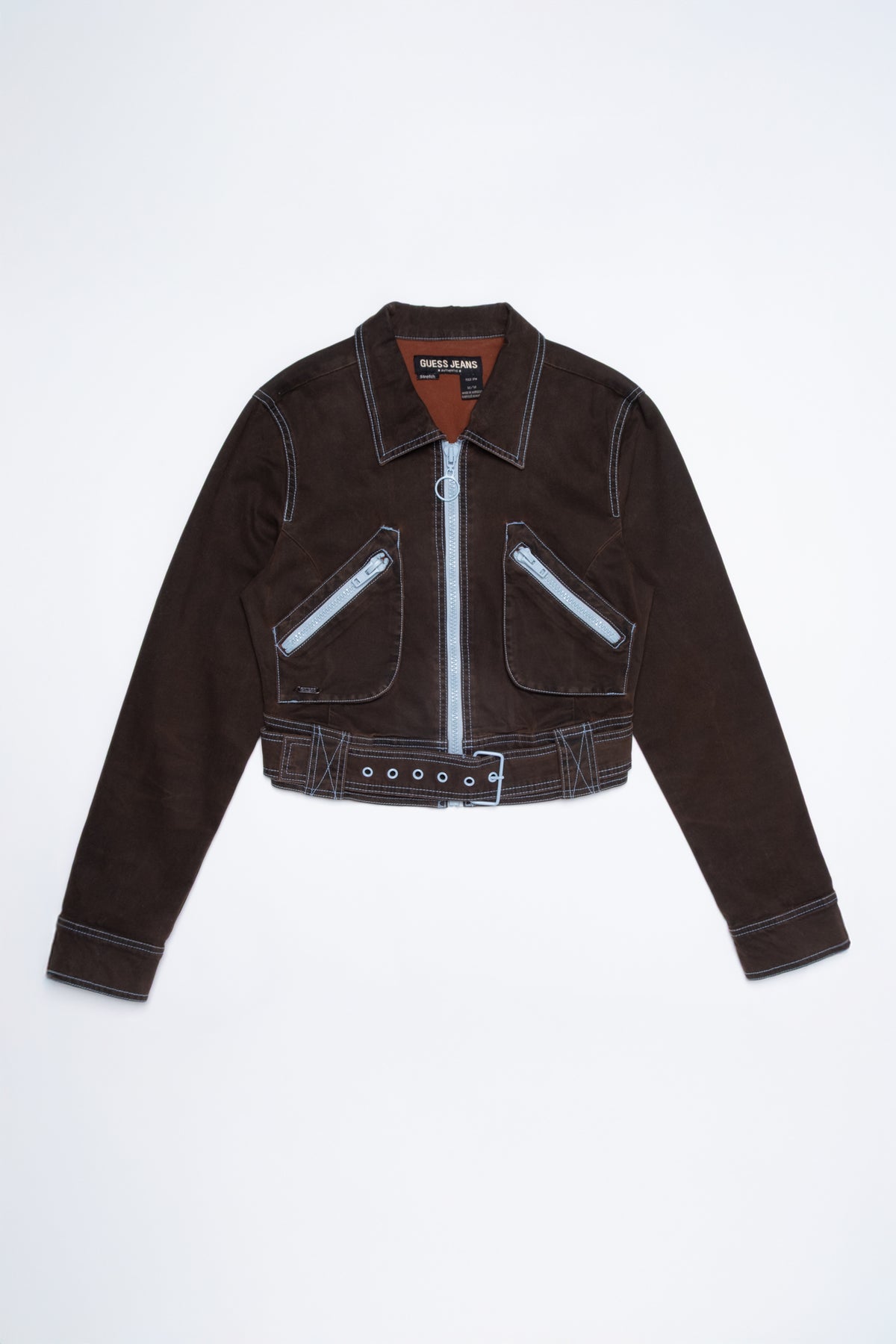 Guess Jeans Cropped Cotton Moto Jacket