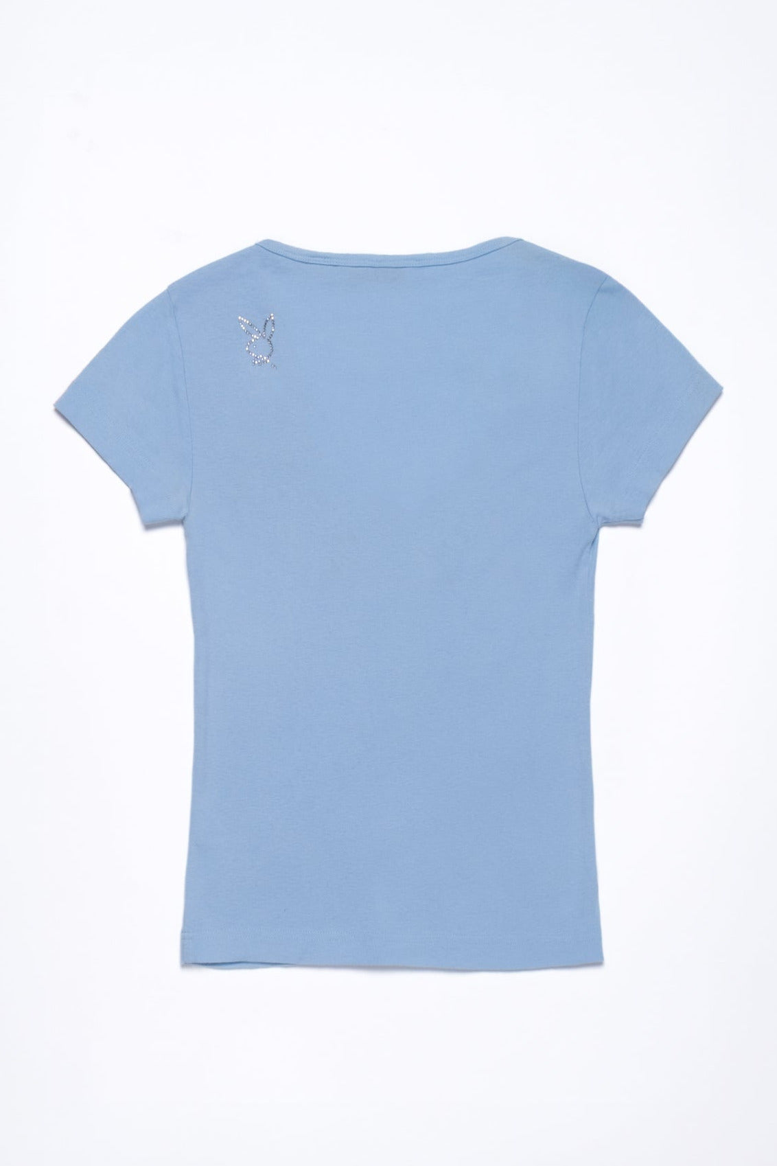 Playboy Rhinestone V Neck Baby Tee