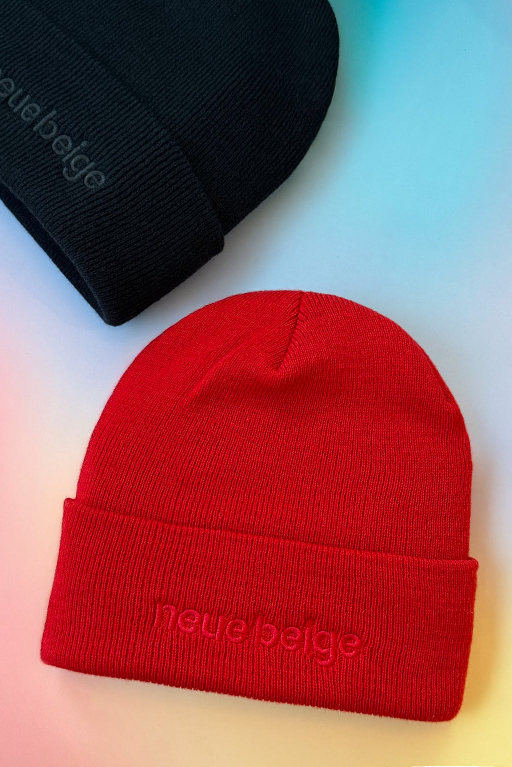 Neue Beige Embroidered Beanie