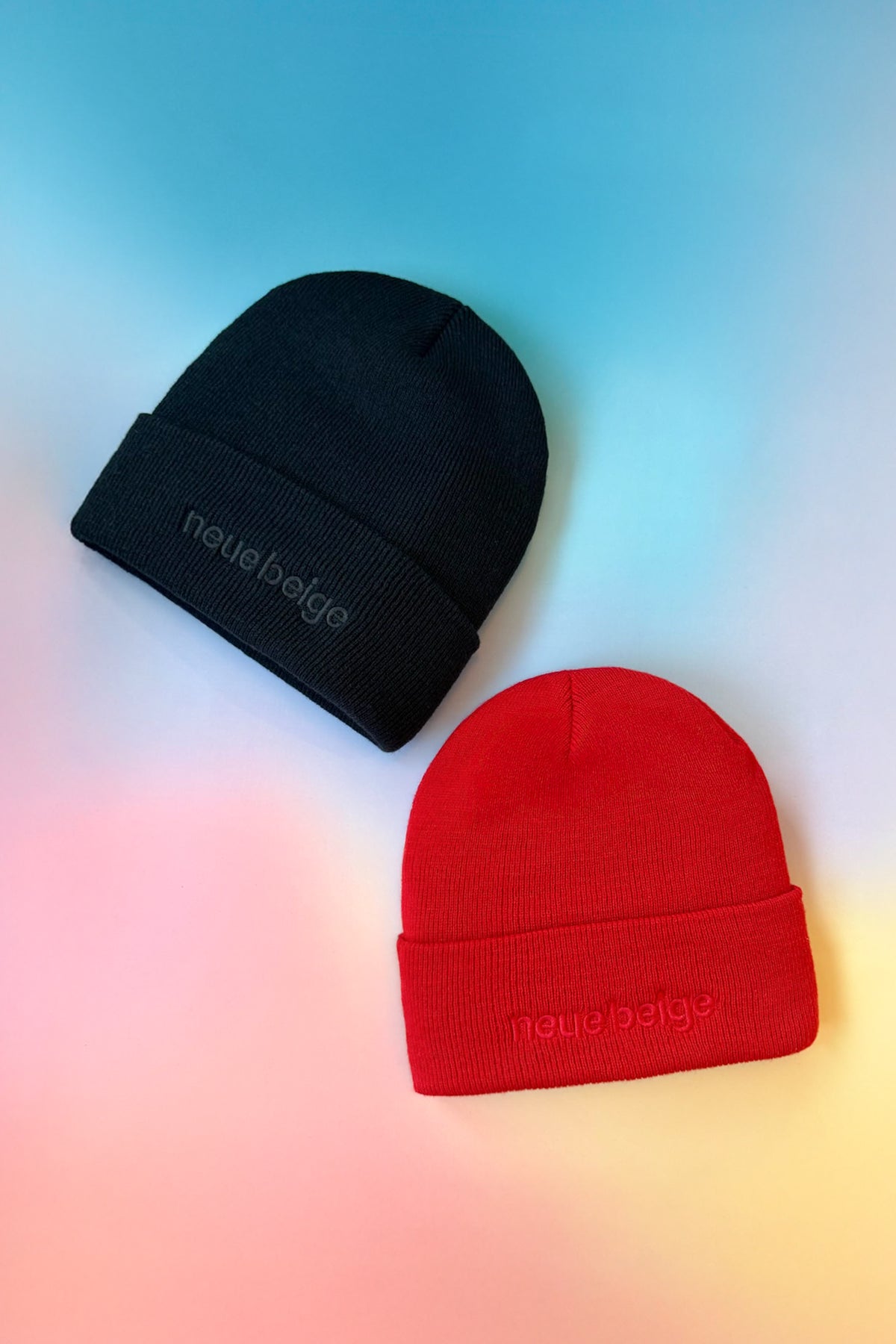 Neue Beige Embroidered Beanie