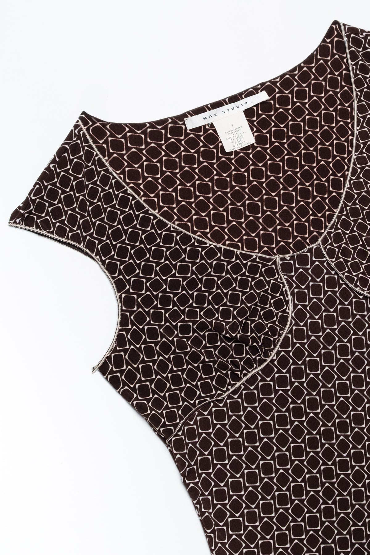 Geometic Print Cap Sleeve Top