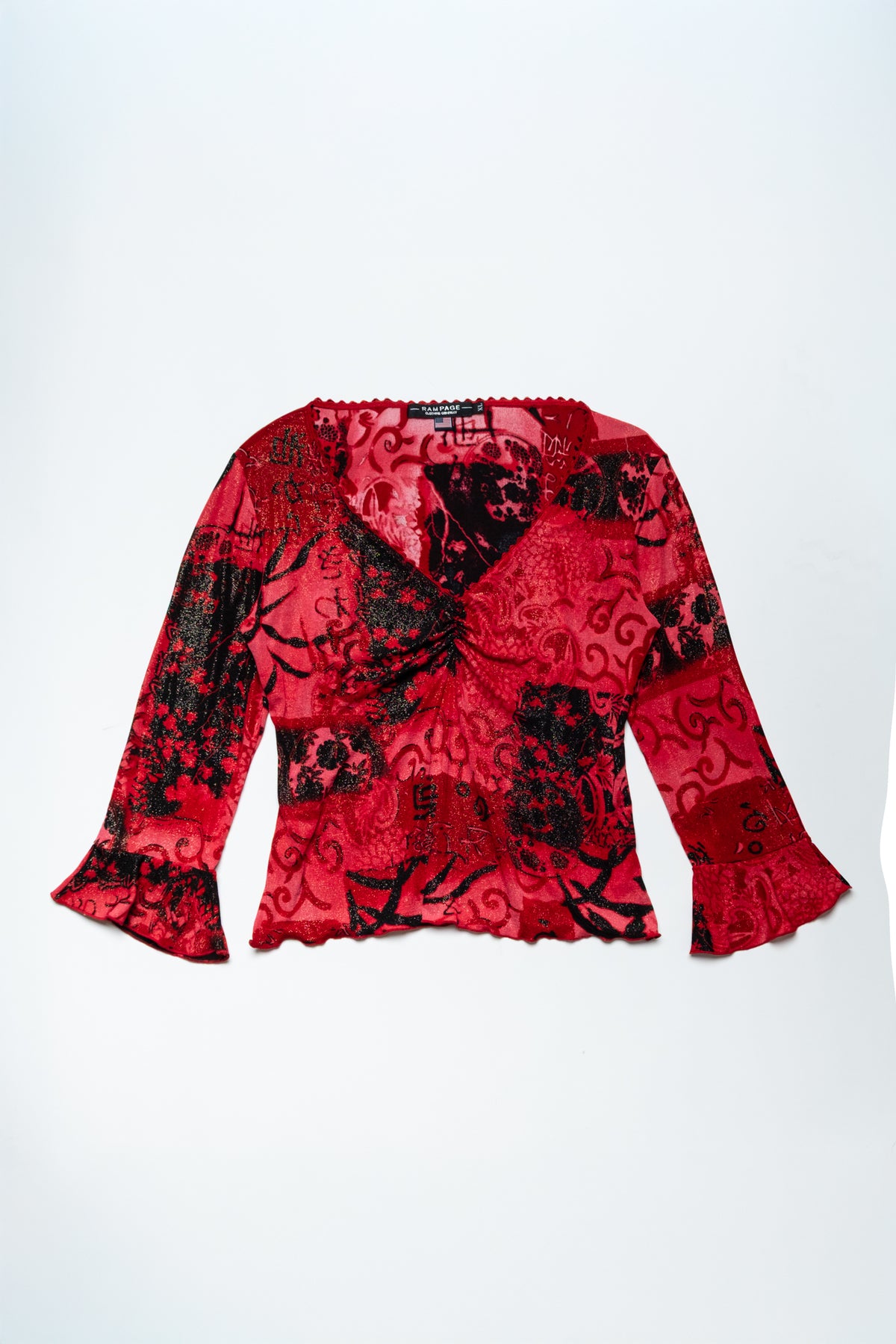 Rampage Shimmer Print Top