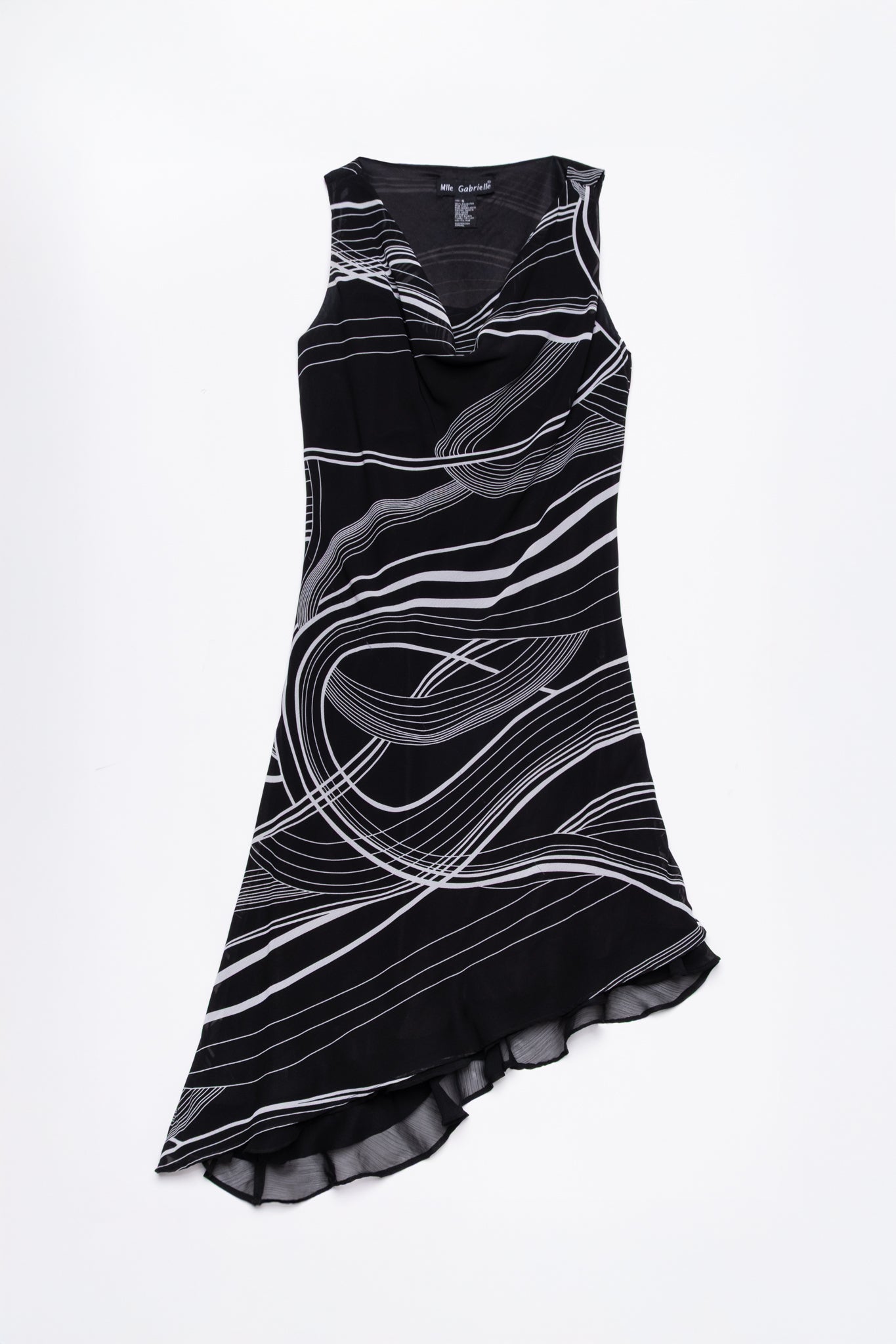 Abstract Print Asymmetrical Midi Dress