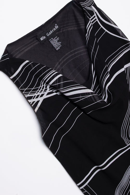 Abstract Print Asymmetrical Midi Dress
