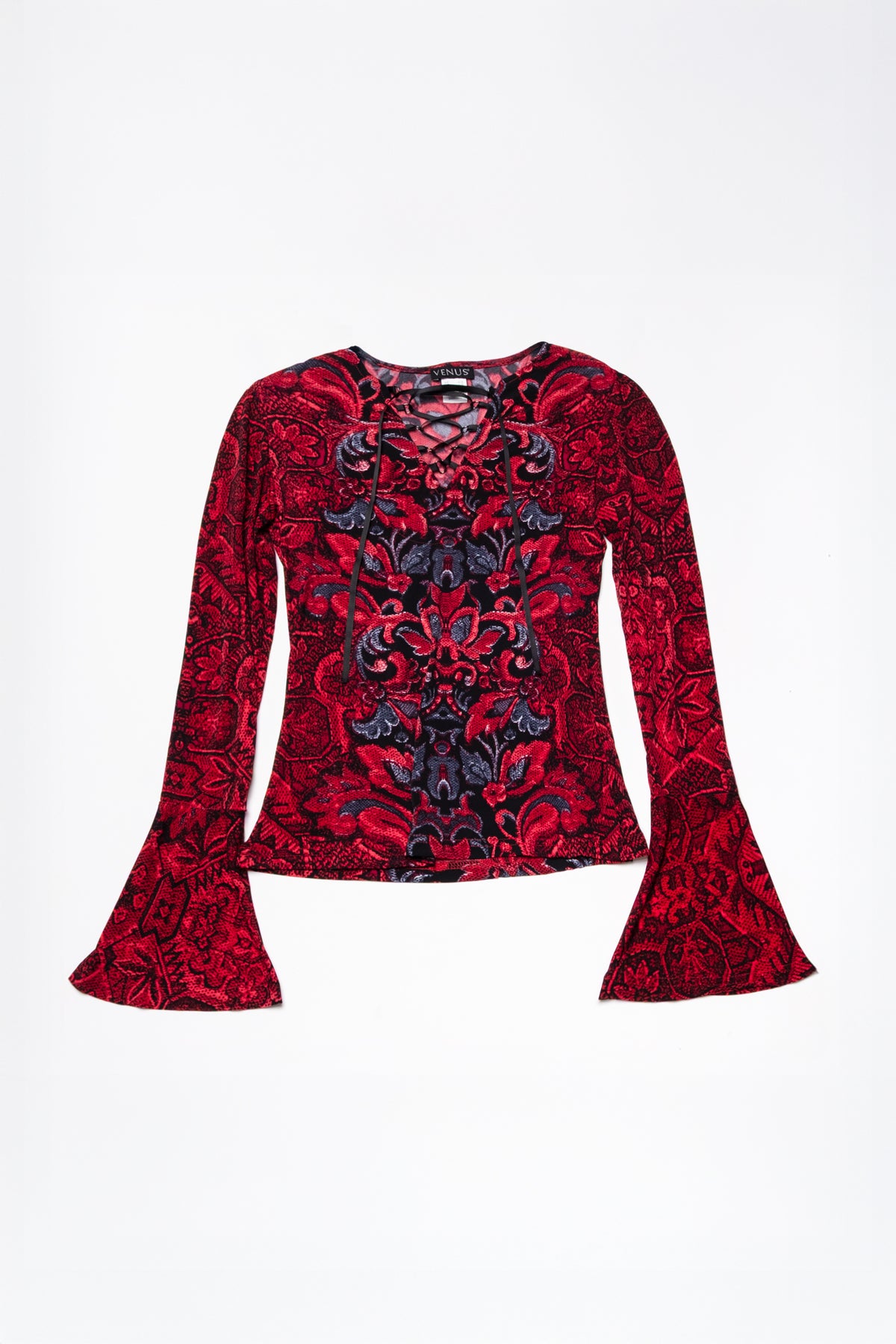 Venus Lace Up Bell Sleeve Top