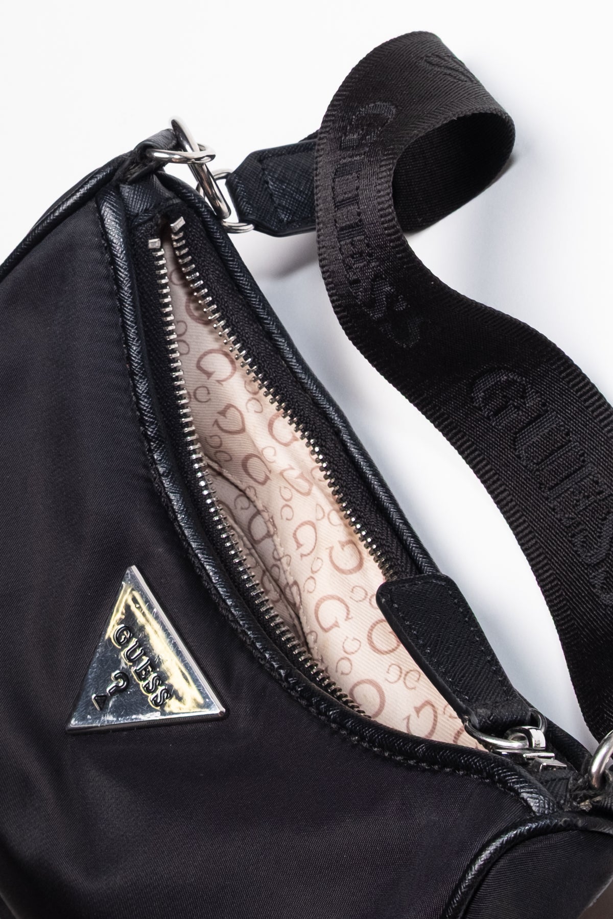 Guess Triangle Logo Nylon Shoulder Bag