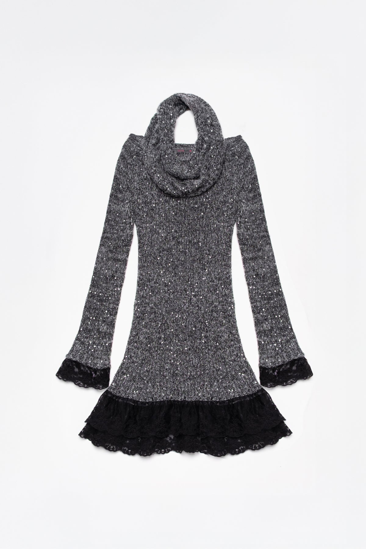 Lurex Knit Dress & Scarf Set