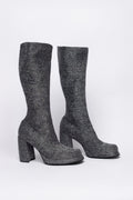 Rare 90s 9&co Shimmer Knit Platform Boots