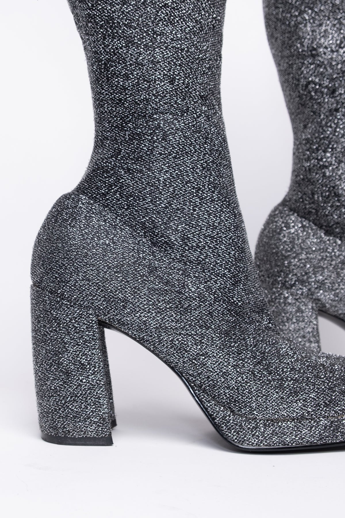 Rare 90s 9&co Shimmer Knit Platform Boots